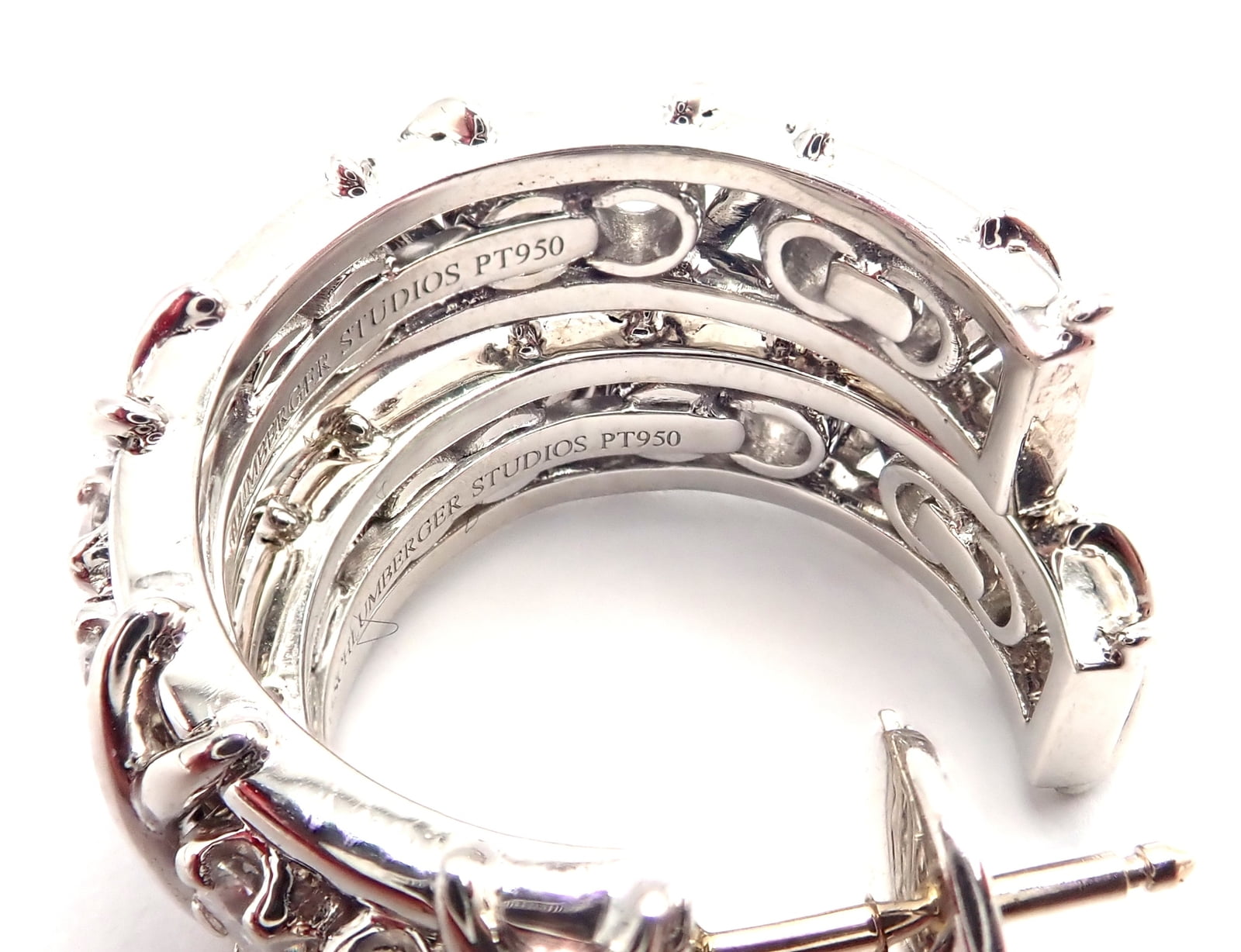 Jean Schlumberger for Tiffany & Co. Jewelry & Watches:Fine Jewelry:Earrings Authentic Tiffany & Co Schlumberger Twenty Stones Platinum Diamond Hoop Earrings