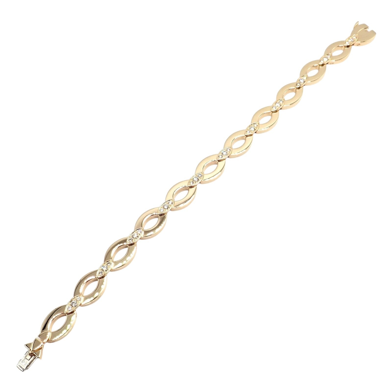 Authentic! Cartier 18K Yellow Gold Diamond Diadea Link Bracelet Earrings Set | Fortrove