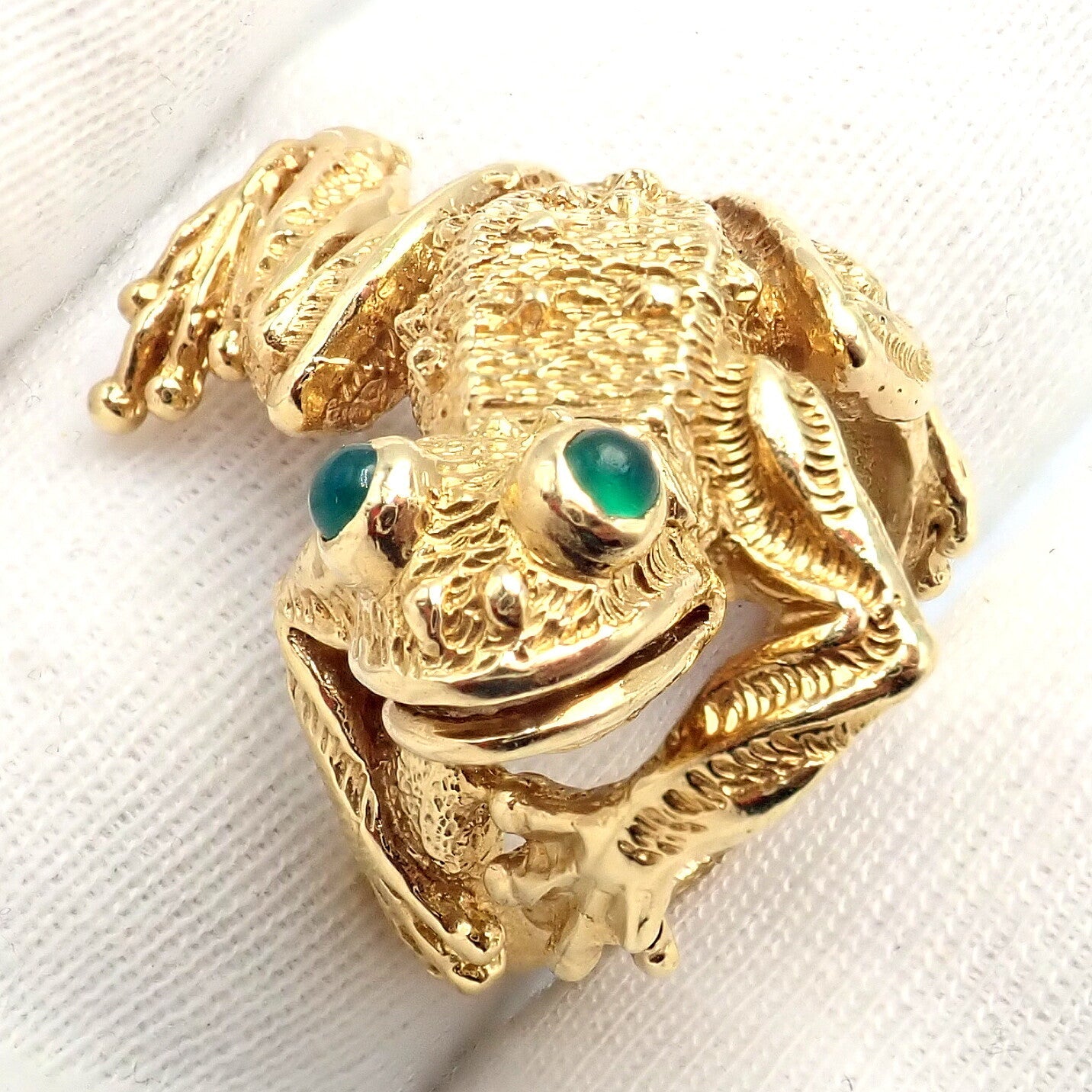 Kurt Wayne Jewelry & Watches:Fine Jewelry:Rings Authentic! Kurt Wayne 18k Yellow Gold Frog Emerald Ring