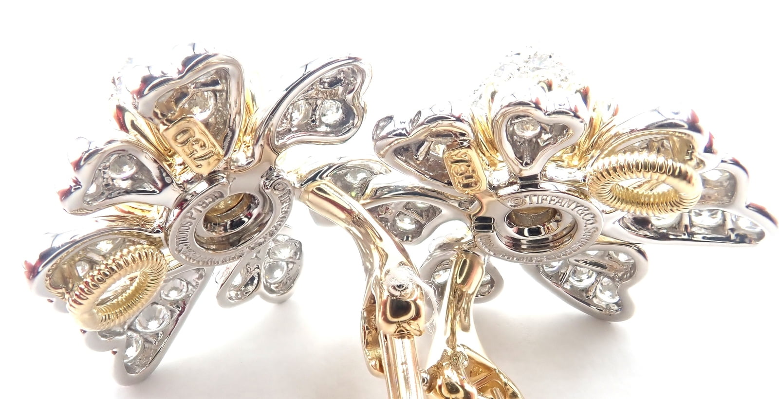 Jean Schlumberger for Tiffany & Co. Jewelry & Watches:Fine Jewelry:Earrings Tiffany & Co Schlumberger Cones And Petals 18k Gold Platinum Diamond Earrings