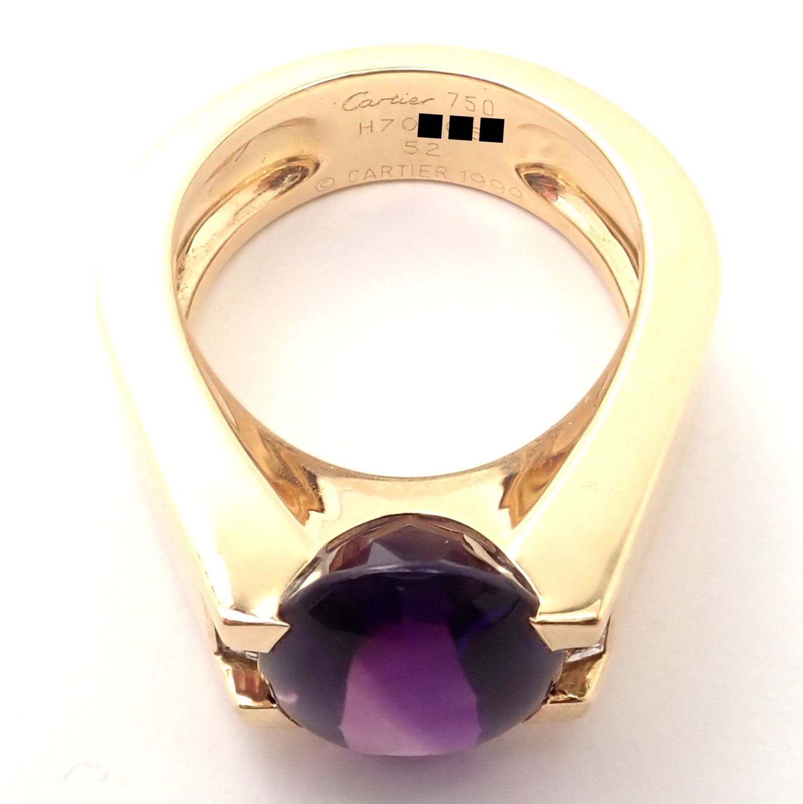 Cartier Jewelry & Watches:Fine Jewelry:Rings Authentic! Cartier Tankissi 18k Yellow Gold Diamond Large Amethyst Ring Paper