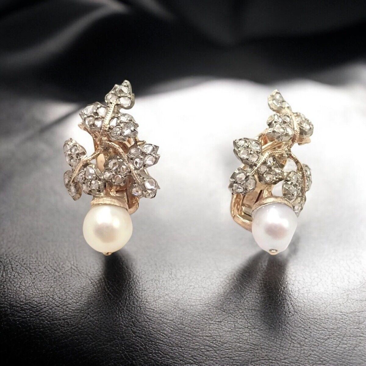 Authentic! Gianmaria Buccellati 18k Yellow Gold Pearl Rosecut Diamonds Earrings | Fortrove