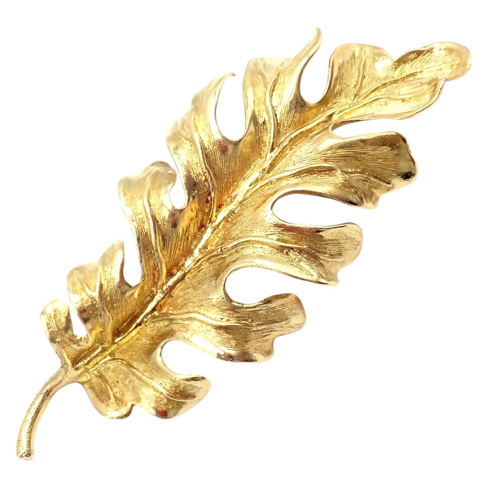 Vintage! Tiffany & Co. 18k Yellow Gold Leaf Pin Brooch | Fortrove