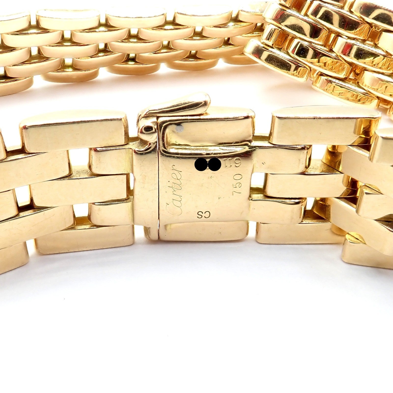 Cartier 5 Row Maillon Panther Panthere 18k Yellow Gold Link 14mm Wide Necklace | Fortrove