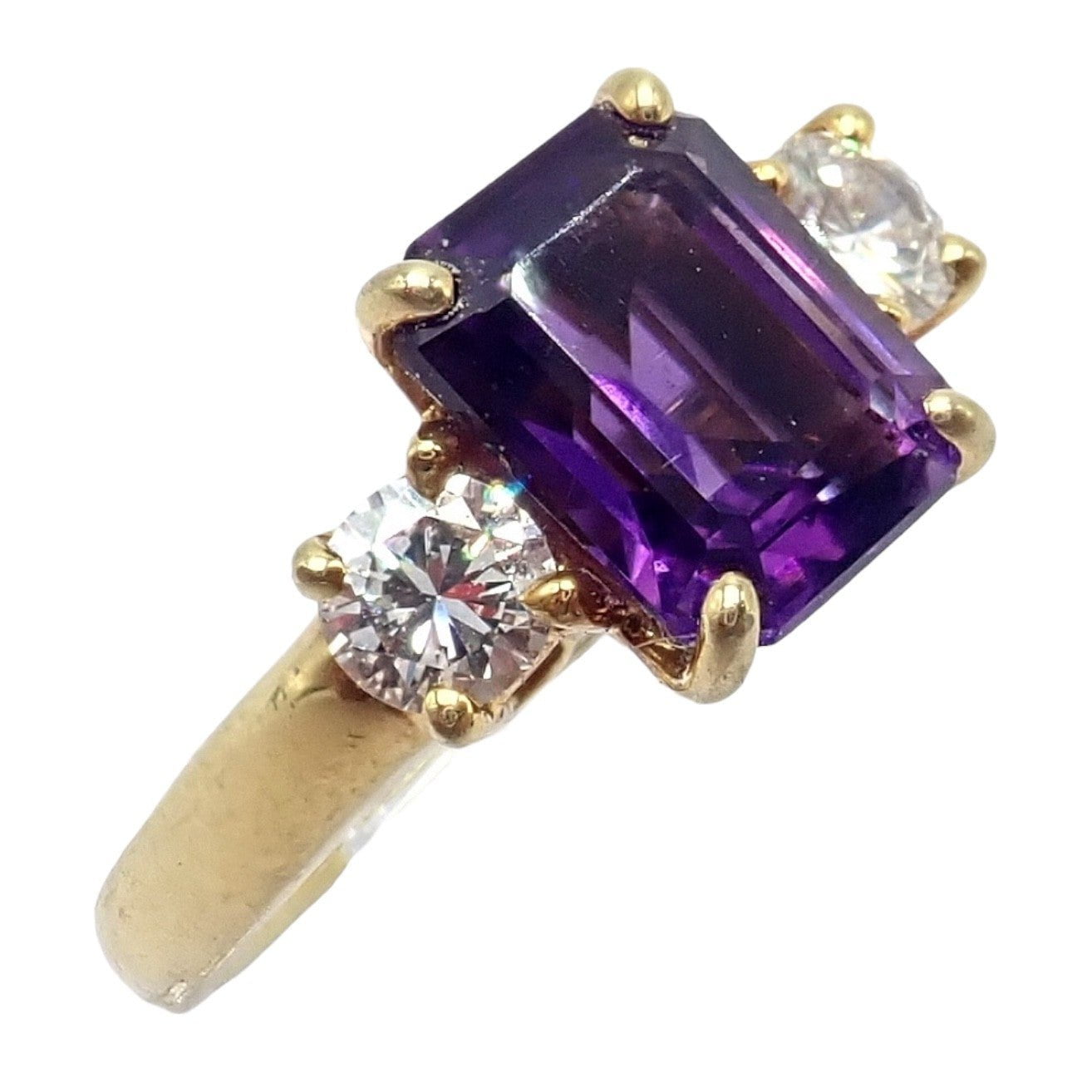 Vintage! Authentic Tiffany & Co 18k Yellow Gold Diamond Amethyst Cocktail Ring | Fortrove