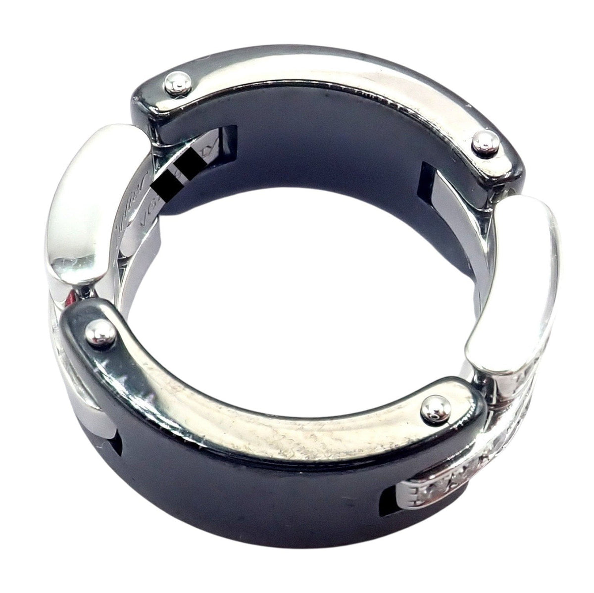 Cartier Jewelry & Watches:Fine Jewelry:Rings Cartier 18k White Gold Diamond Ceramic Maillon Panthere Ring Size 51 US 5.75
