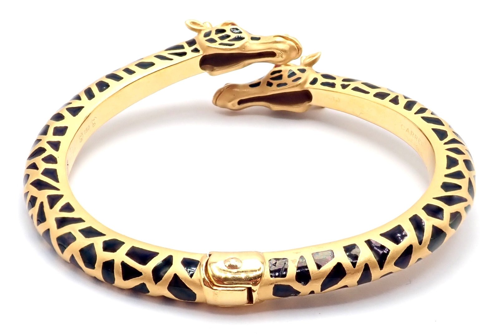 Carrera Y Carrera Giraffe 18k Yellow Gold Diamond Enamel Bangle Bracelet | Fortrove
