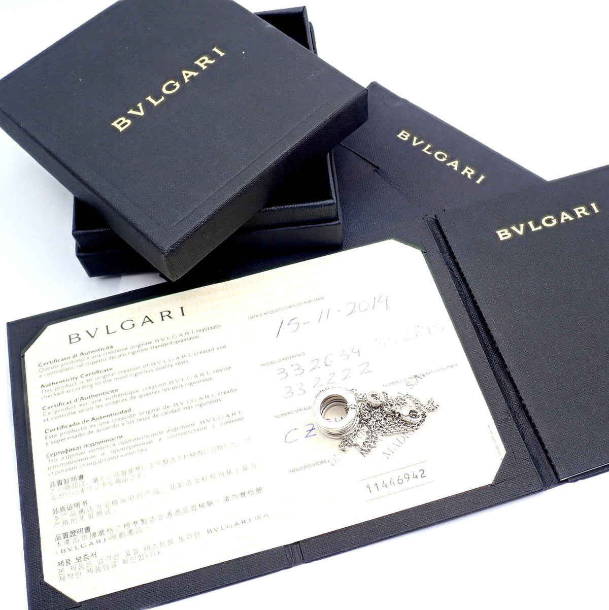 Bulgari Jewelry & Watches:Fine Jewelry:Necklaces & Pendants Authentic! Bulgari Bvlgari 18k White Gold B.Zero1 Pendant Necklace Box + Papers