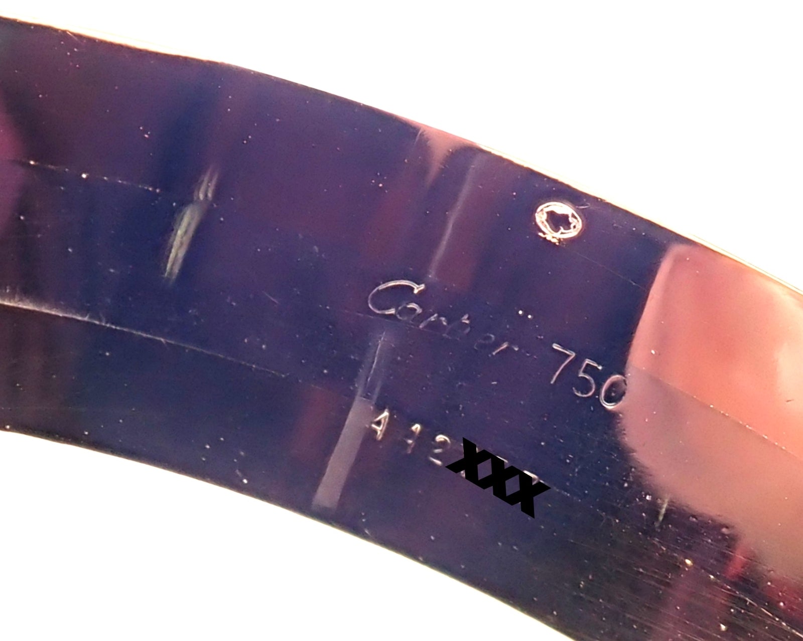 Authentic! Cartier 18k Tri-Color Gold Double C Wide Cuff Bangle Bracelet | Fortrove