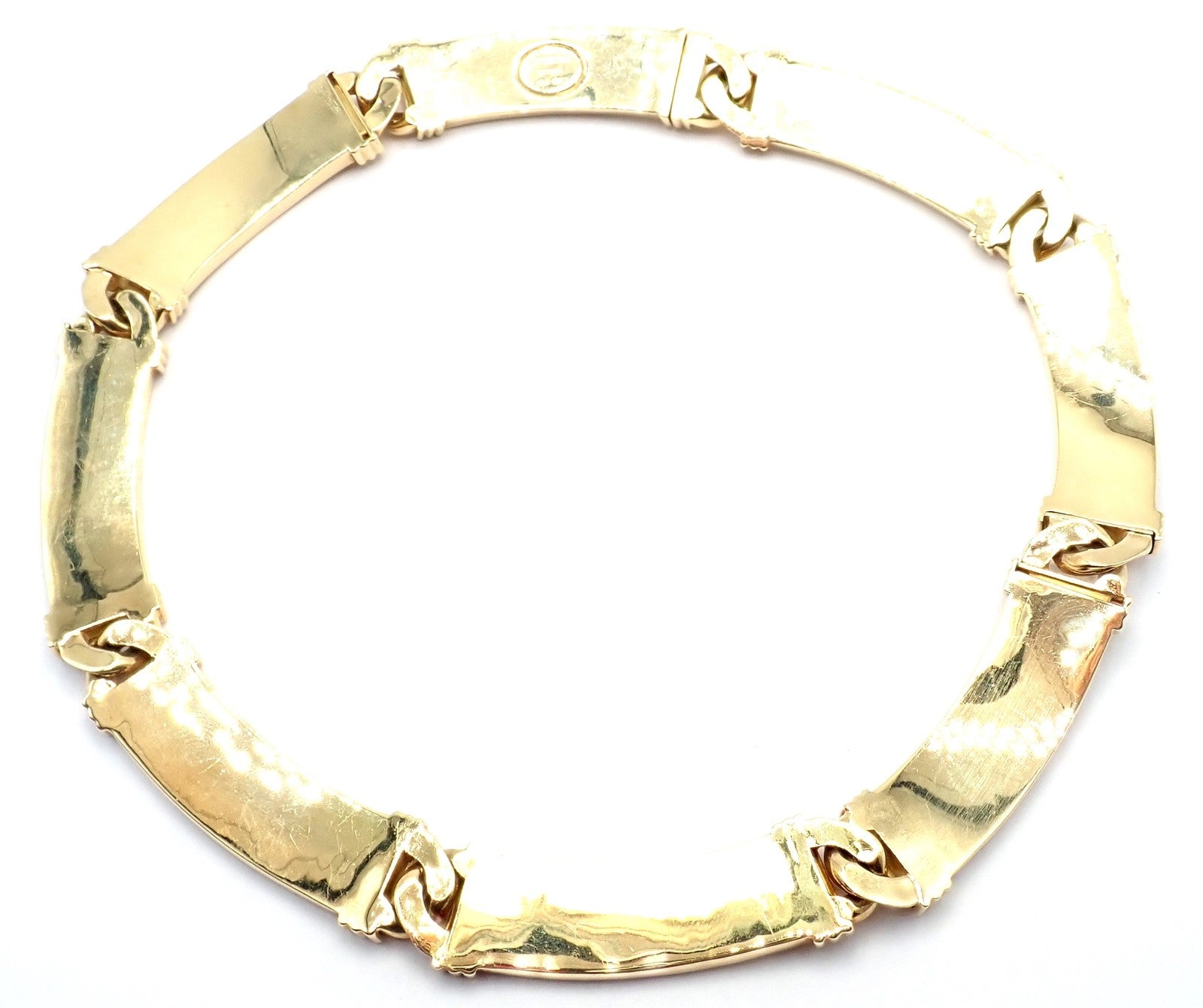 Vintage! Authentic Tiffany & Co Atlas 18k Yellow Gold Link Collar Necklace 1995 | Fortrove