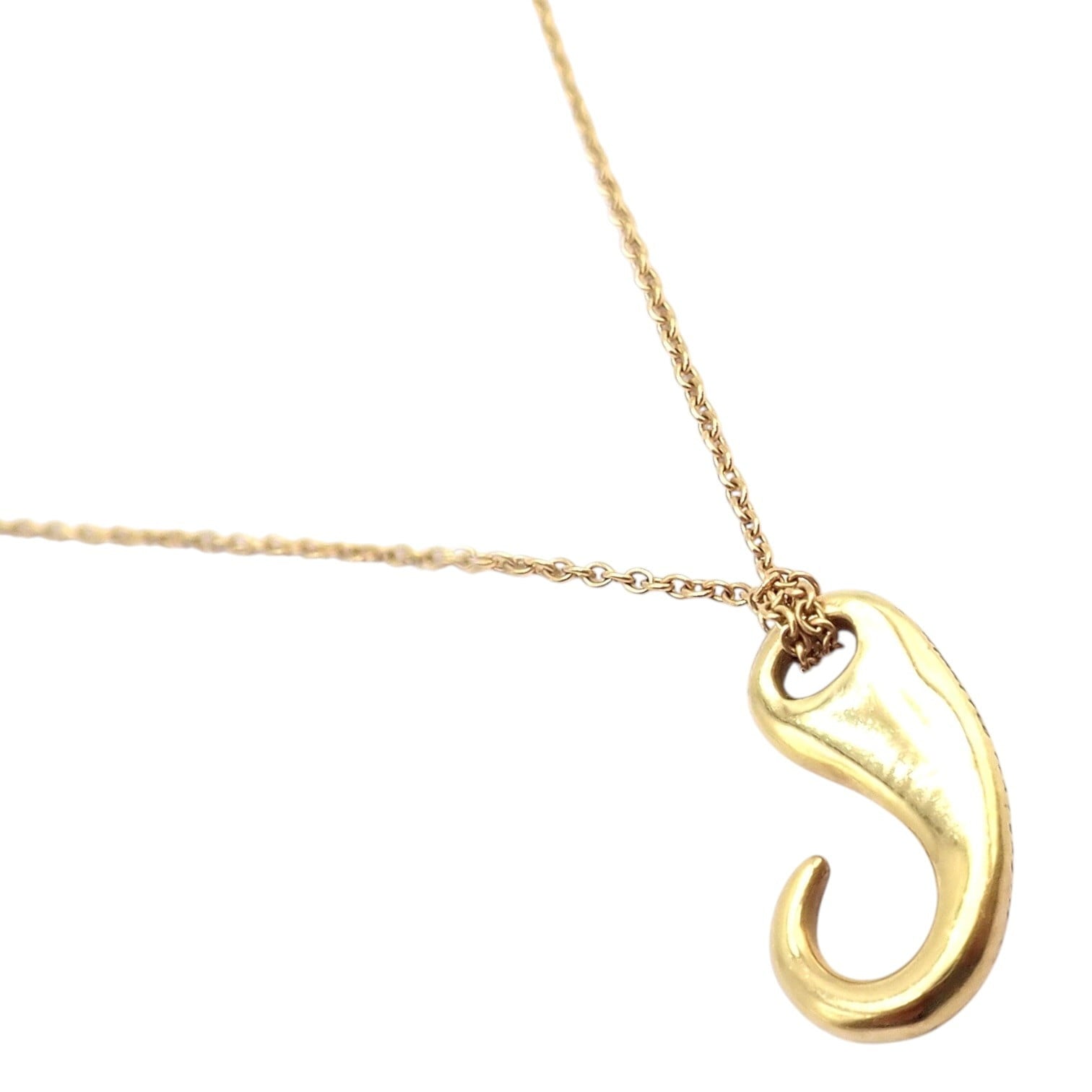 Tiffany & Co. Jewelry & Watches:Fine Jewelry:Necklaces & Pendants Vintage! Tiffany & Co Peretti 18k Gold Fish Hook Nautical Horn Pendant Necklace