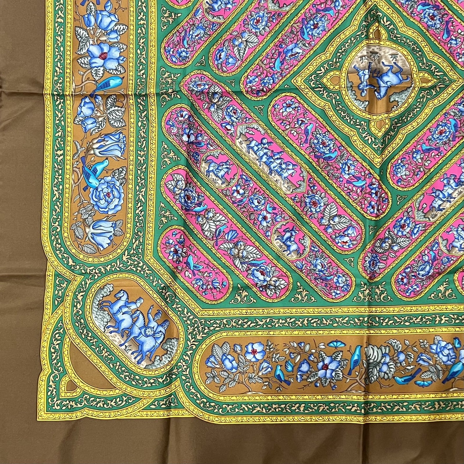 Hermes Clothing, Shoes & Accessories:Women:Women's Accessories:Scarves & Wraps Authentic Hermes Qalamdan 90 cm Silk Scarf
