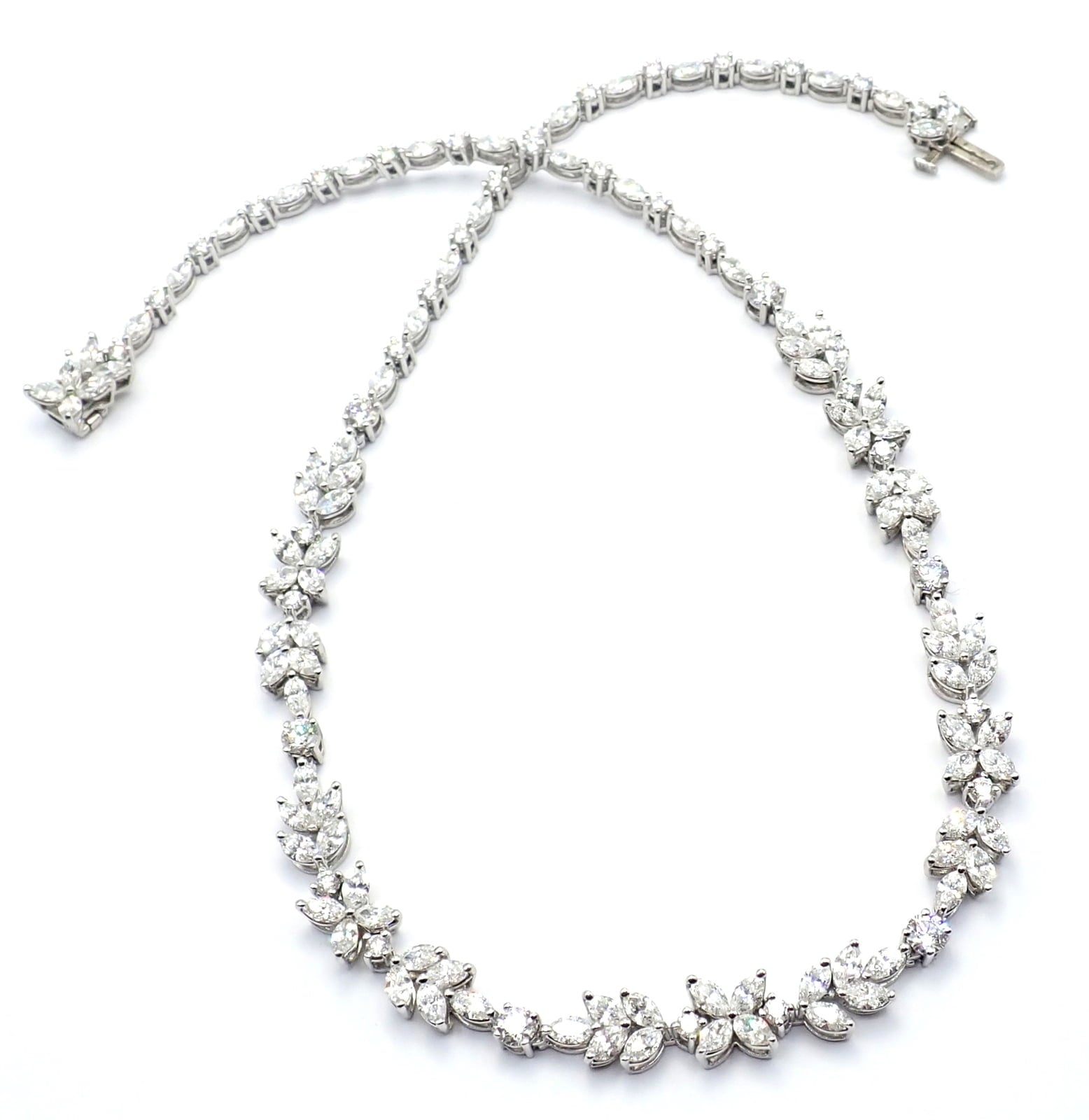 Tiffany & Co. Jewelry & Watches:Fine Jewelry:Necklaces & Pendants Tiffany & Co Victoria Platinum 15.92ct Diamond Mixed Cluster Necklace Paper