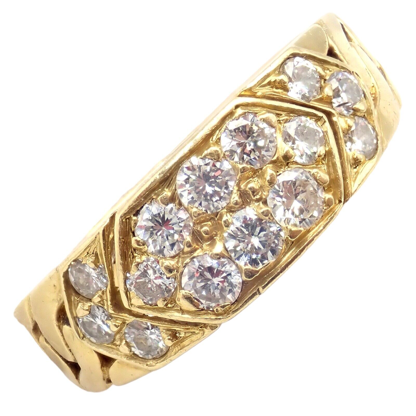 Rare! Vintage Van Cleef & Arpels 18k Yellow Gold 0.60ct Diamond Ring Sz 55 7.25 | Fortrove