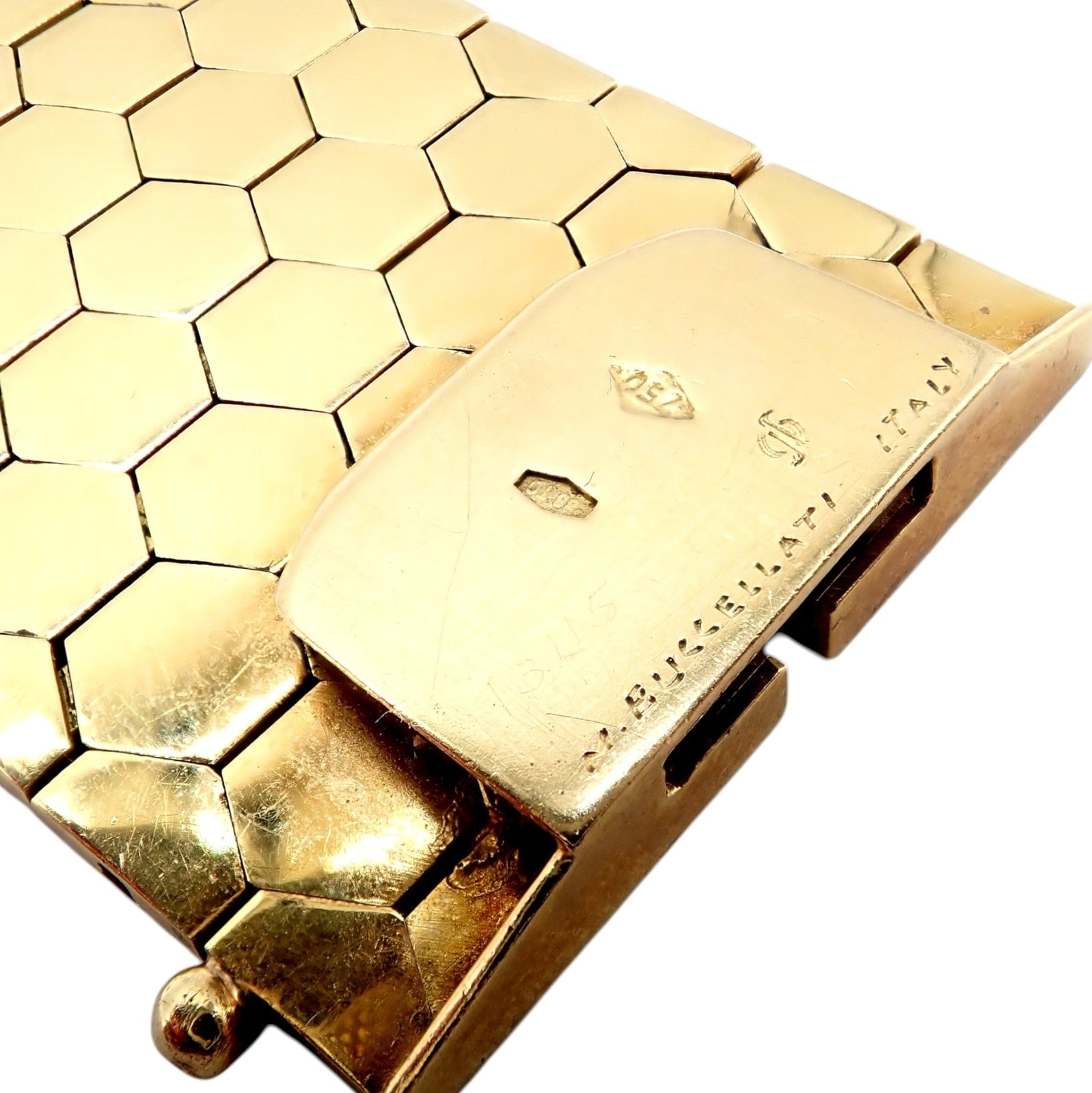 Authentic! Vintage Mario Buccellati 18k Yellow Gold Honeycomb Hexagon Bracelet | Fortrove