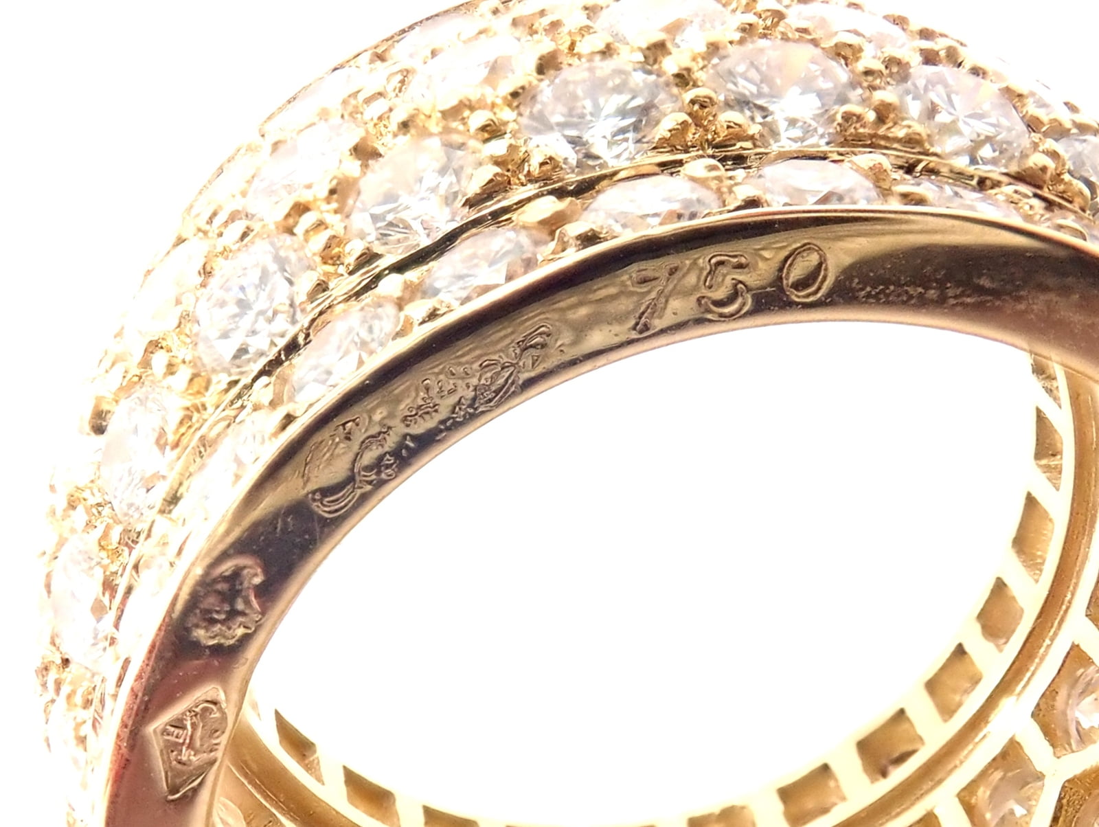 Cartier Jewelry & Watches:Fine Jewelry:Rings Authentic! Cartier Nigeria 18k Yellow Gold Diamond Wide Band Ring Size 53