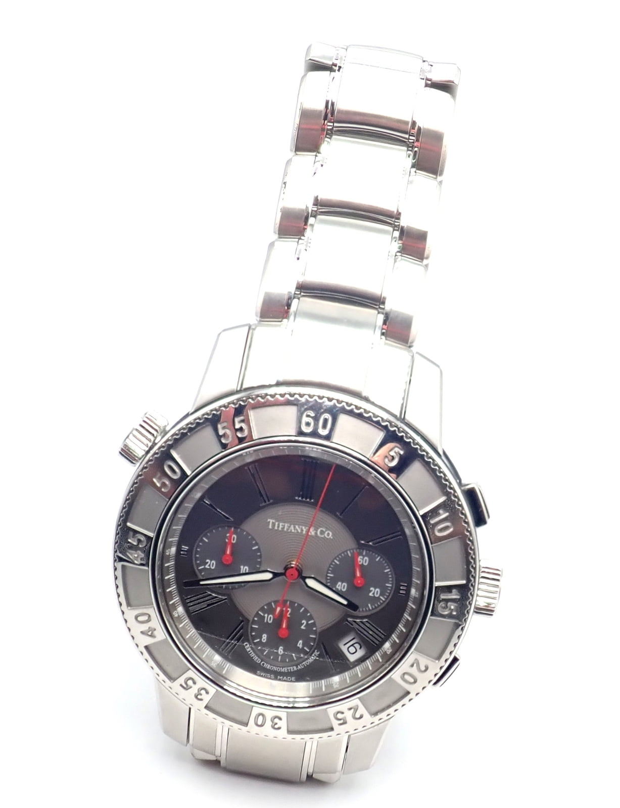 Tiffany & Co Jewelry & Watches:Watches, Parts & Accessories:Watches:Wristwatches Authentic! Tiffany & Co Mark T-57 Stainless Steel Chronograph Automatic Watch