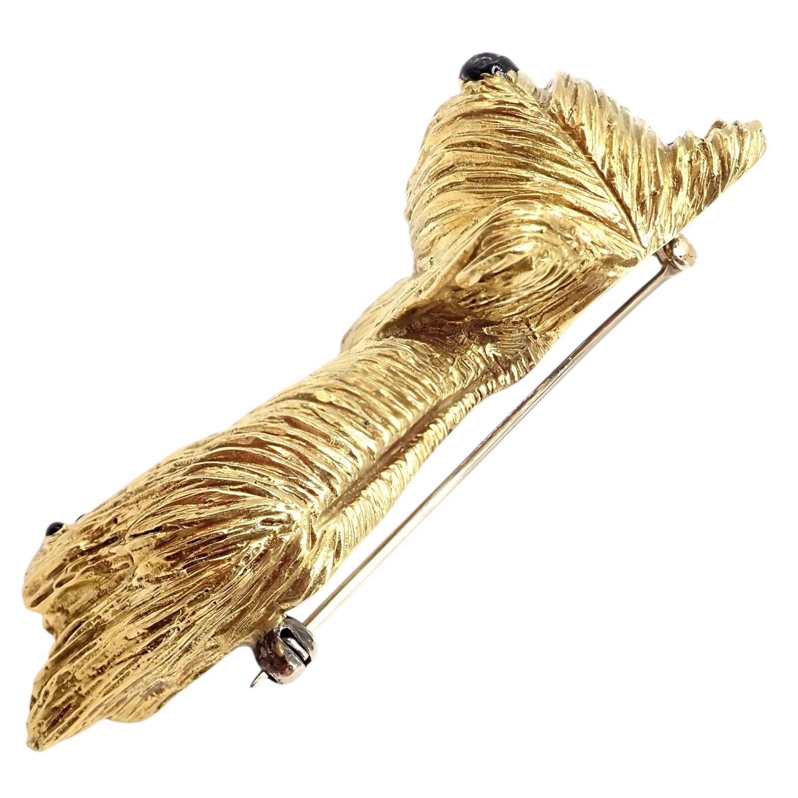 Rare! Vintage Tiffany & Co 18k Yellow Gold Enamel Dog Terrier Brooch Pin 1960's | Fortrove