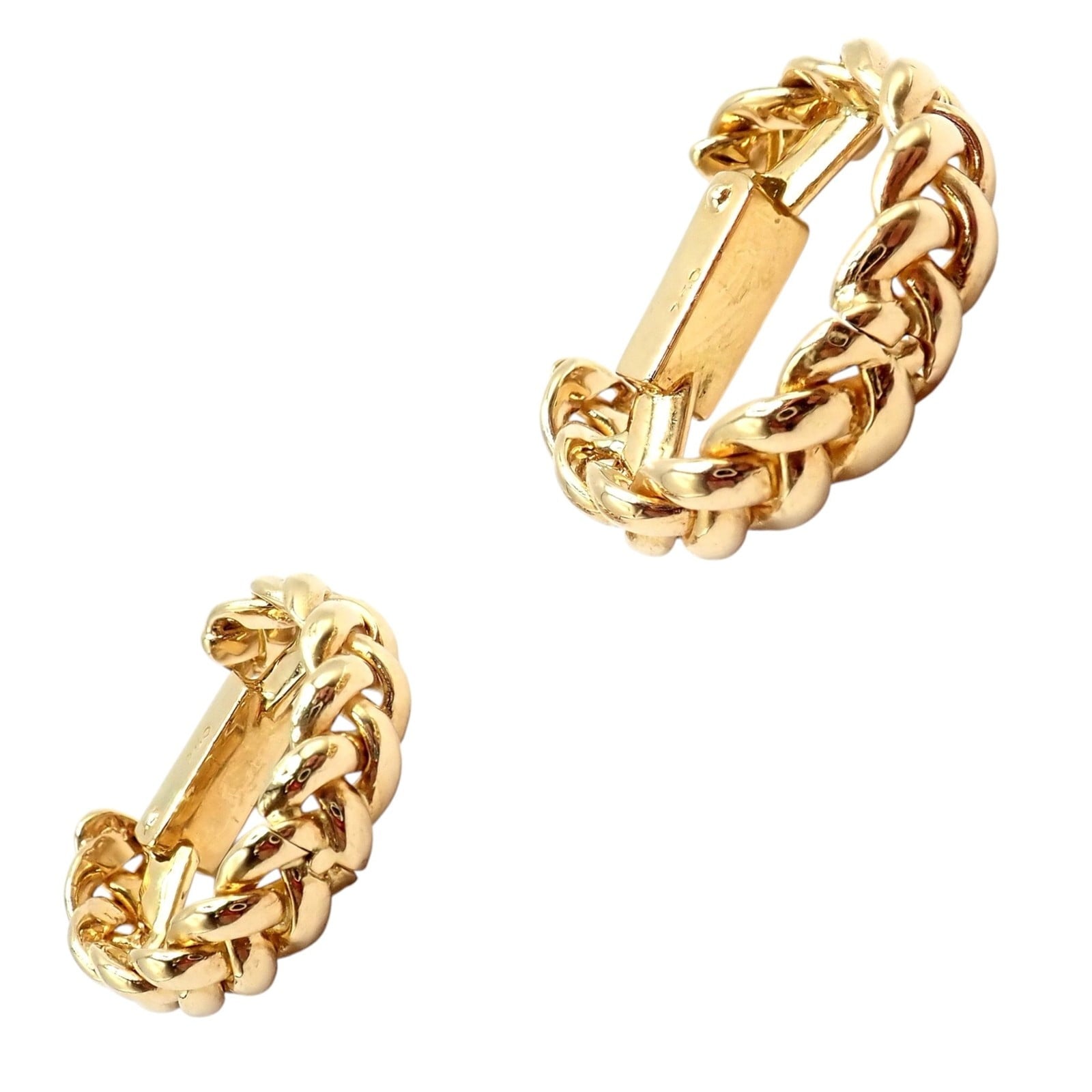 Verdura Jewelry & Watches:Men's Jewelry:Cufflinks Authentic! Verdura 18k Yellow Gold Classic Rope Stirrup Cufflinks