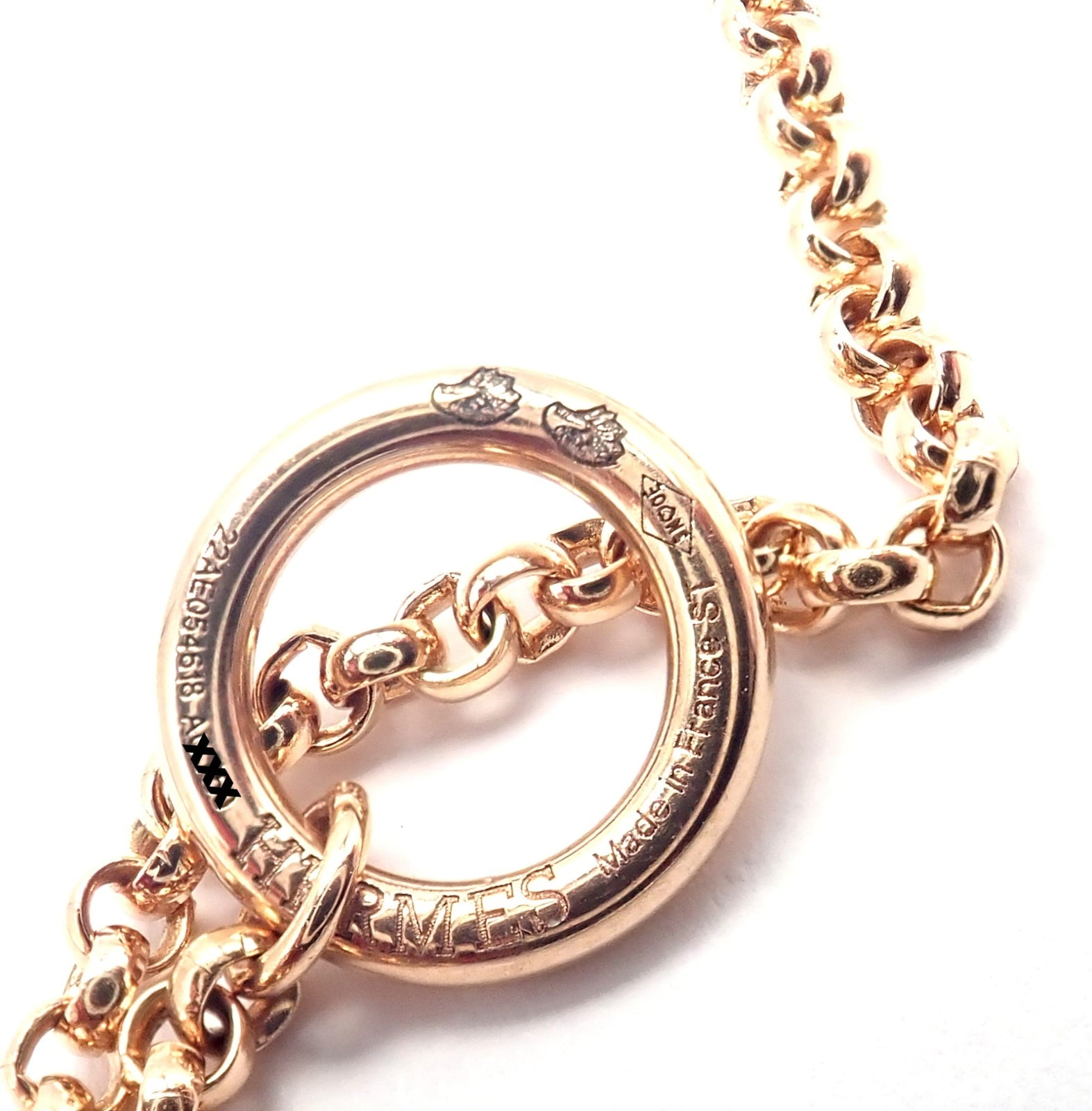 Hermes Jewelry & Watches:Fine Jewelry:Necklaces & Pendants Authentic! Hermes Chaine D'ancre Divine 18k Rose Gold Diamond Necklace Cert Box