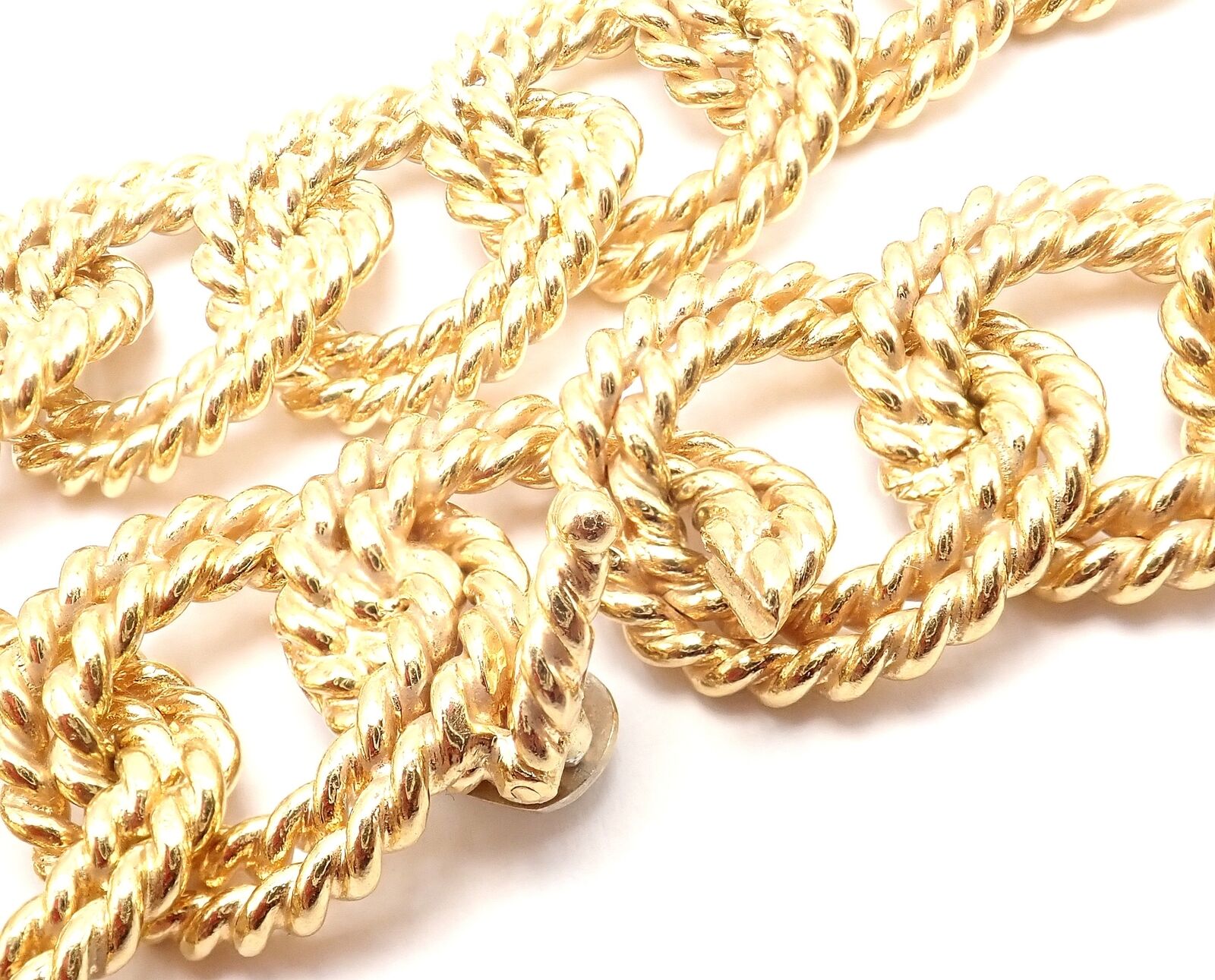 Rare! Authentic Verdura 18k Yellow Gold Rope Link Choker Necklace | Fortrove