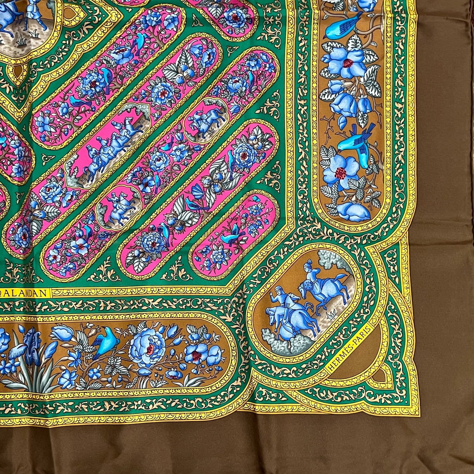 Hermes Clothing, Shoes & Accessories:Women:Women's Accessories:Scarves & Wraps Authentic Hermes Qalamdan 90 cm Silk Scarf