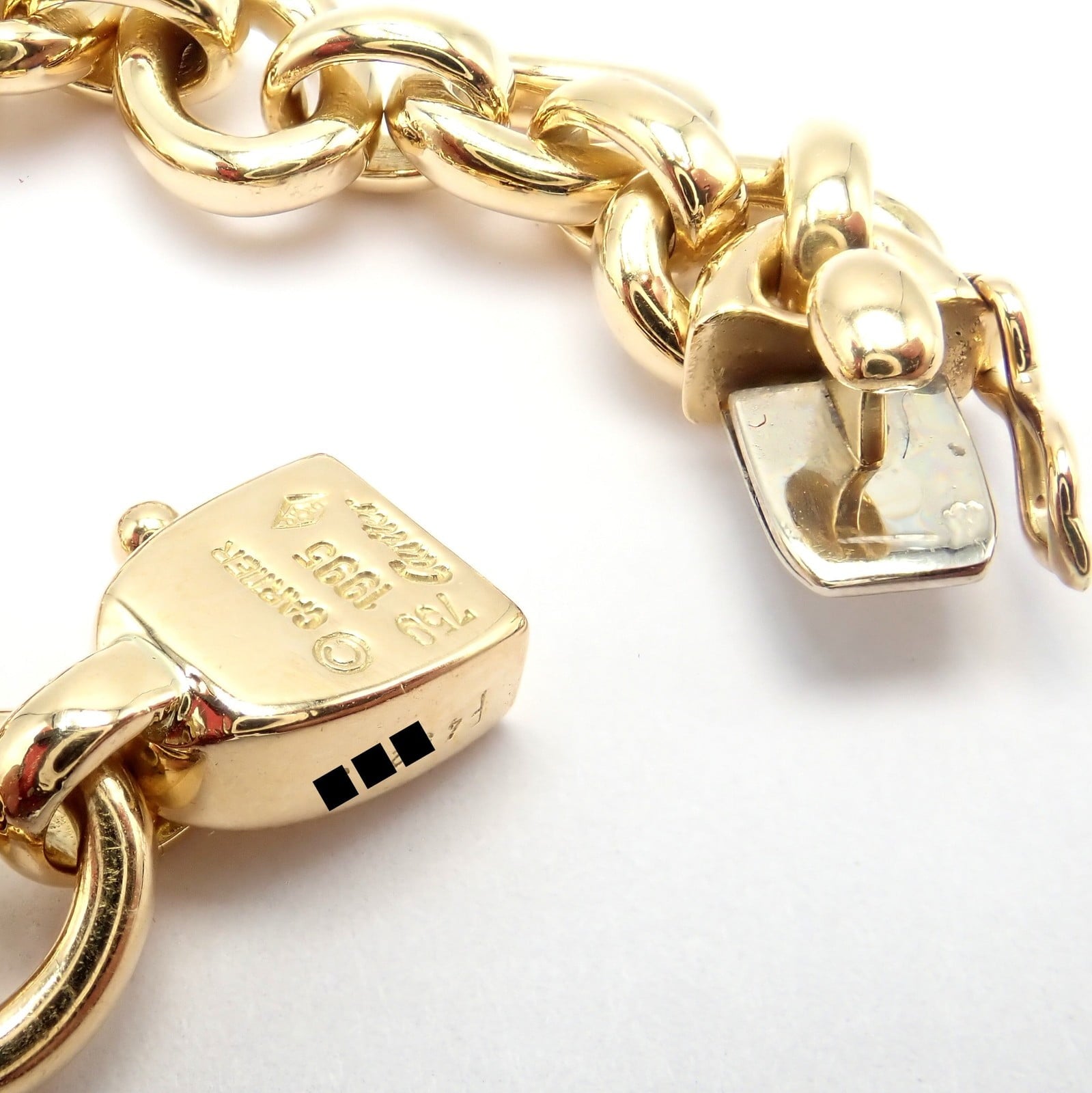 Authentic Cartier 18k Yellow Gold LOVE Trinity Double C Charm Link Bracelet 1995 | Fortrove
