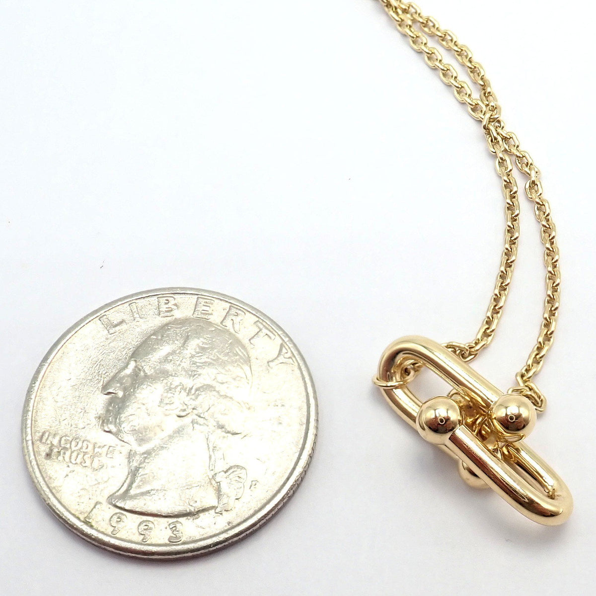 Tiffany & Co. Jewelry & Watches:Fine Jewelry:Necklaces & Pendants Authentic! Tiffany & Co 18k Yellow Gold Hardware Medium Pendant Chain Necklace