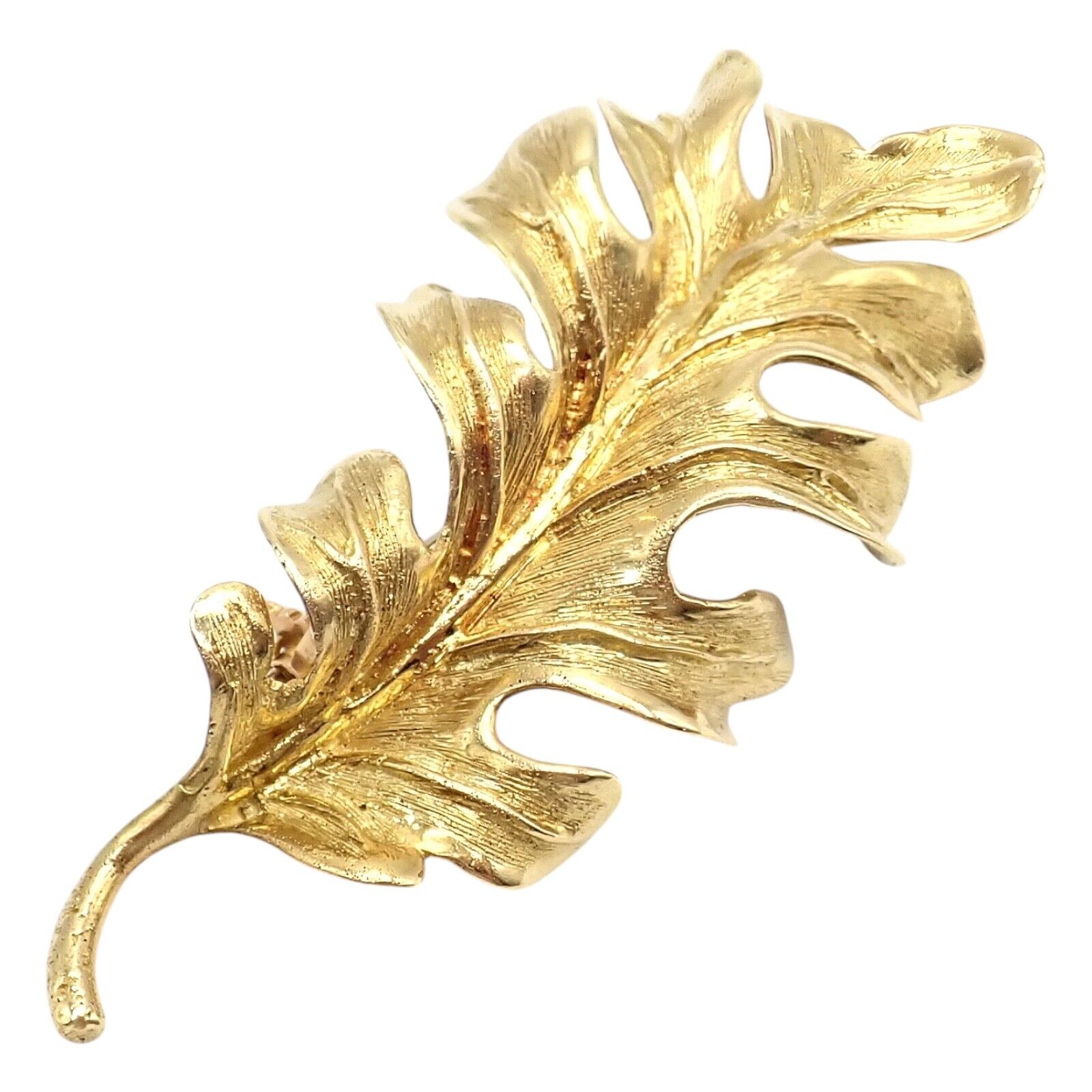Vintage! Tiffany & Co. 18k Yellow Gold Leaf Pin Brooch | Fortrove