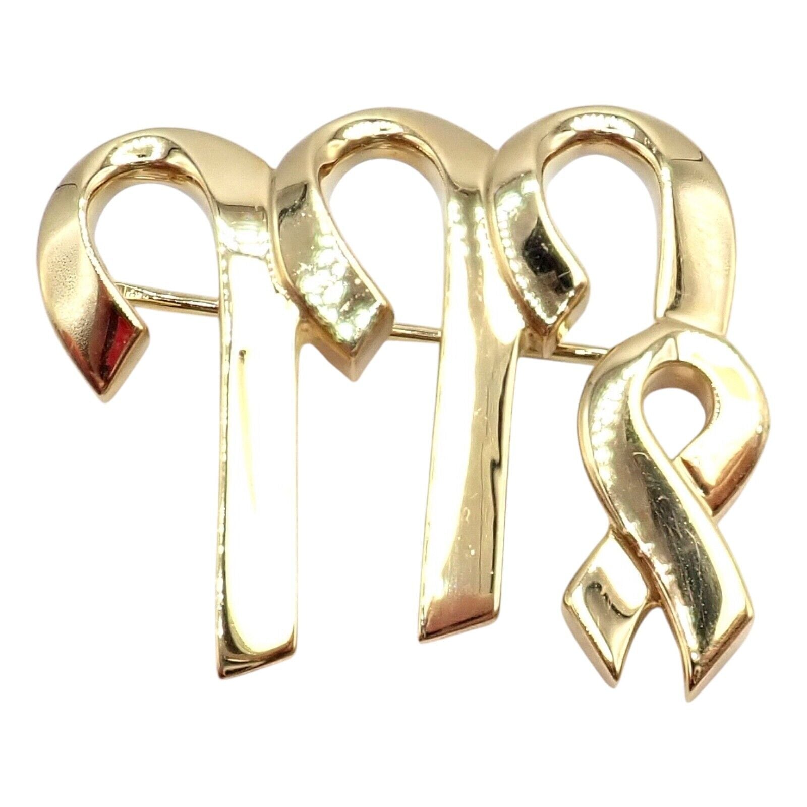 Authentic! Tiffany & Co Paloma Picasso 18k Yellow Gold Zodiac Virgo Pin Brooch | Fortrove