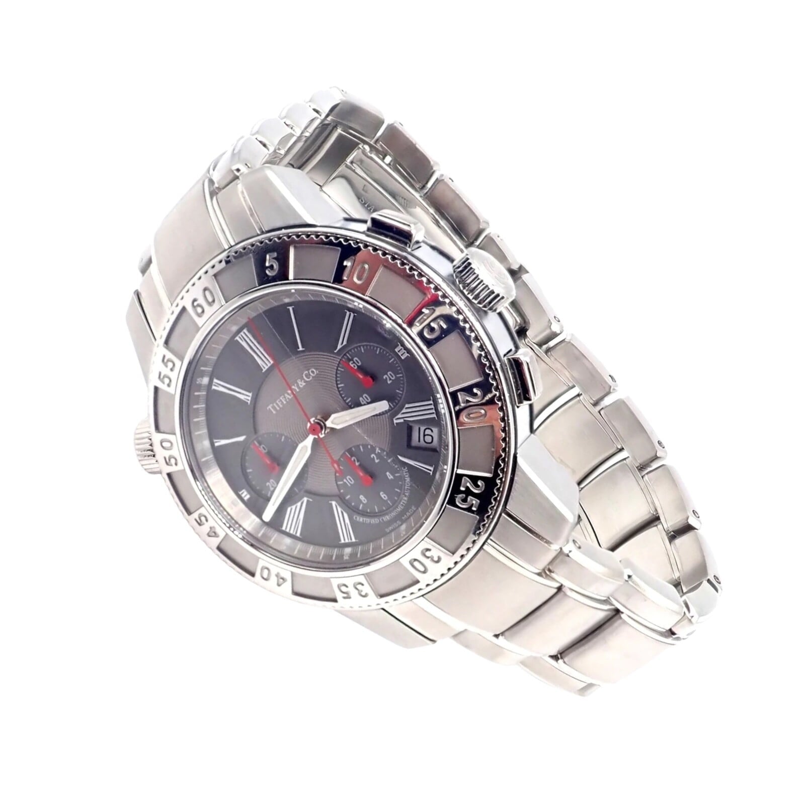Authentic! Tiffany & Co Mark T-57 Stainless Steel Chronograph Automati