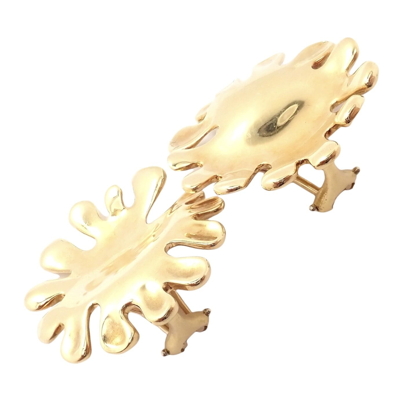 Tiffany & Co. Jewelry & Watches:Fine Jewelry:Earrings Authentic! Tiffany & Co Cummings 18k Yellow Gold Nickelodeon Abstract Earrings