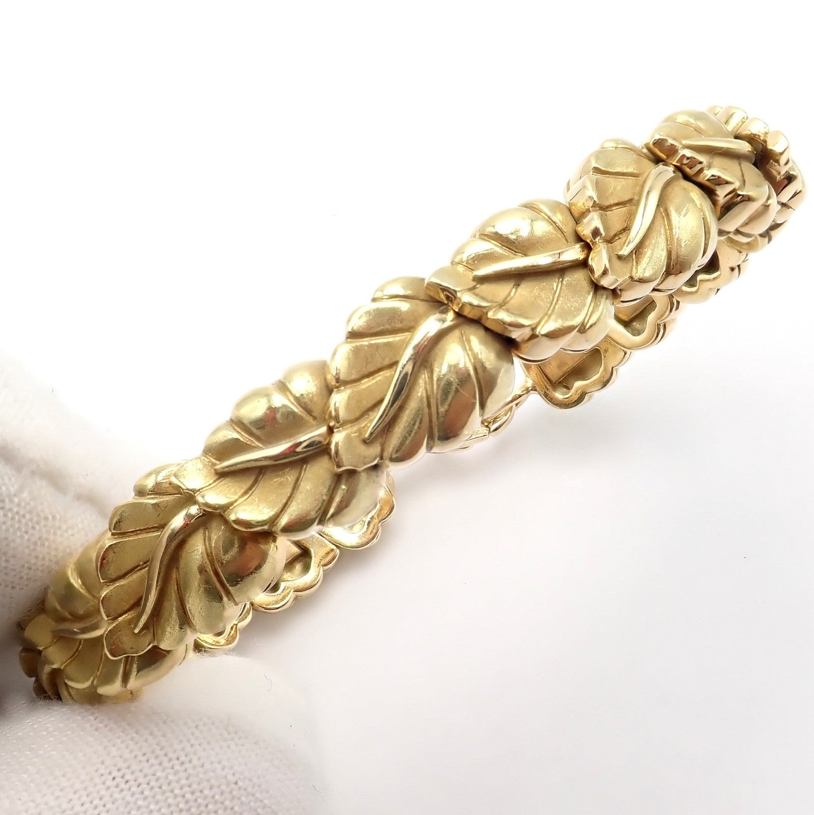 Vintage! Authentic Tiffany & Co Leaf 18k Yellow Gold Link Bracelet 2002 | Fortrove