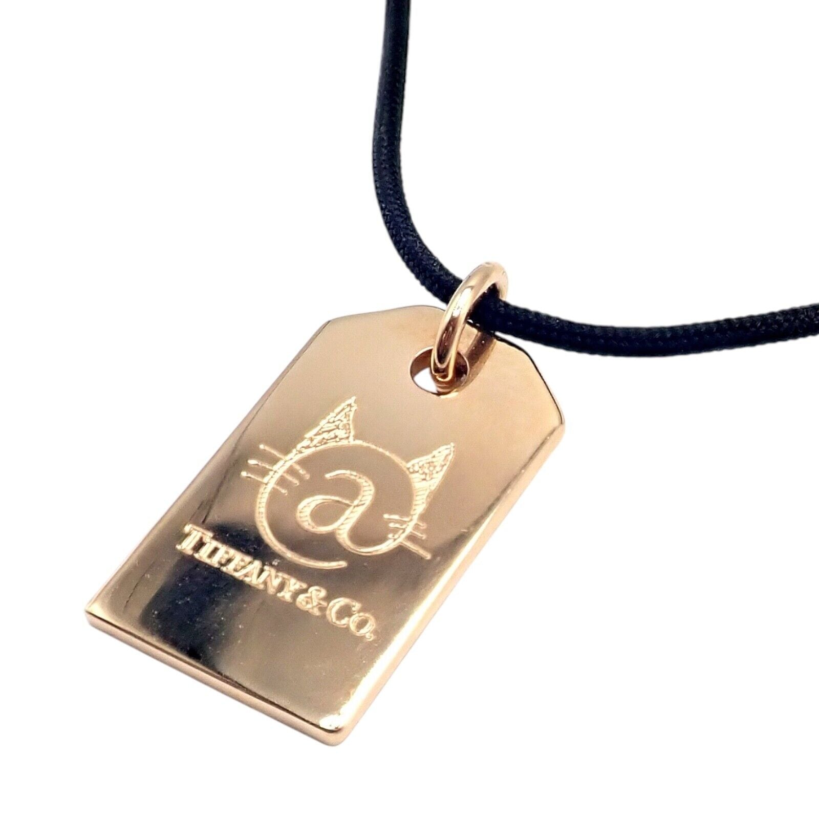 Rare! Tiffany & Co 18k Rose Gold Cat Street Tokyo Harajuku Japan Medium Necklace | Fortrove