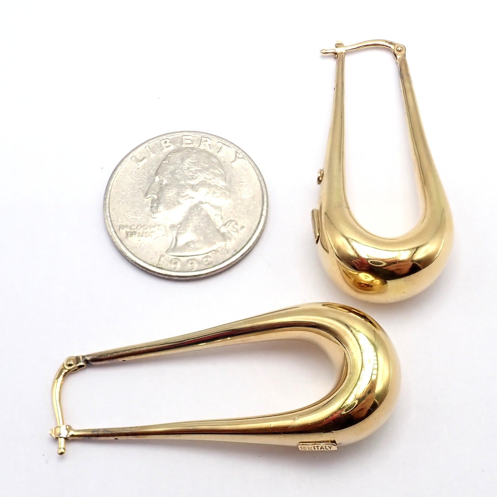 Roberto Coin Jewelry & Watches:Fine Jewelry:Earrings Authentic! Roberto Coin 18k Yellow Gold Long Dangle Drop Earrings