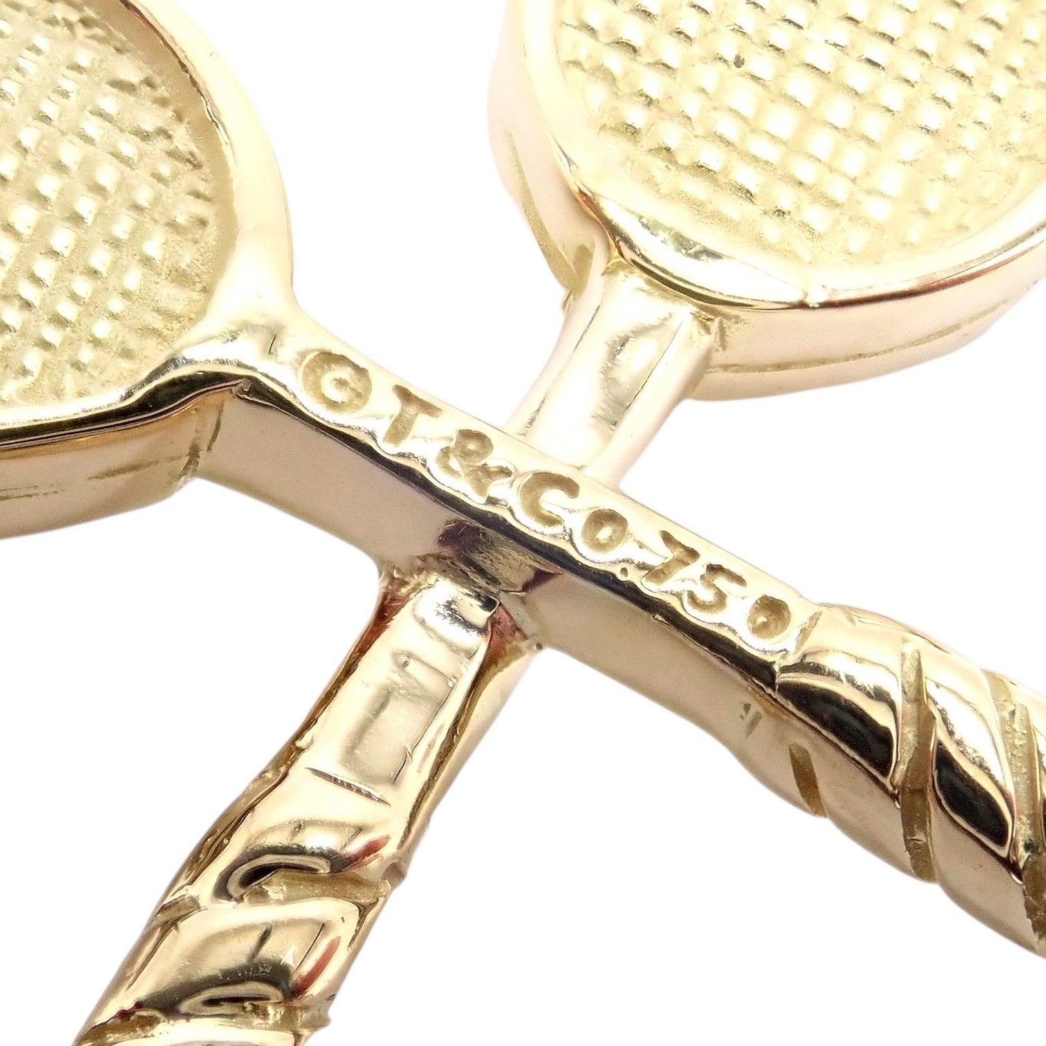 Rare Vintage Tiffany & Co. 18k Yellow + White Gold Tennis Rackets Diamond Charm | Fortrove