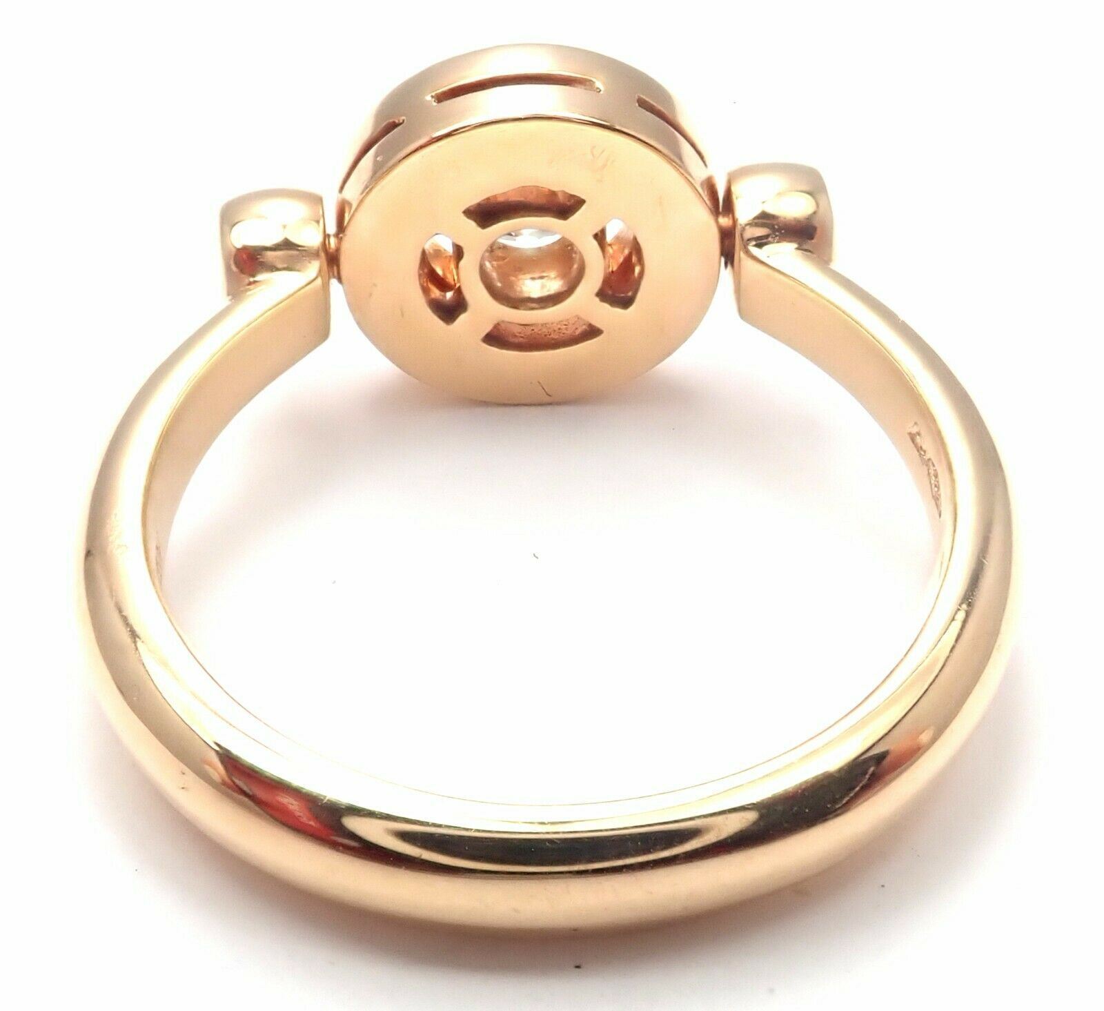 Bulgari Jewelry & Watches:Fine Jewelry:Rings Authentic! BULGARI BVLGARI 18k Rose Gold Diamond Flip Ring Size 5.75