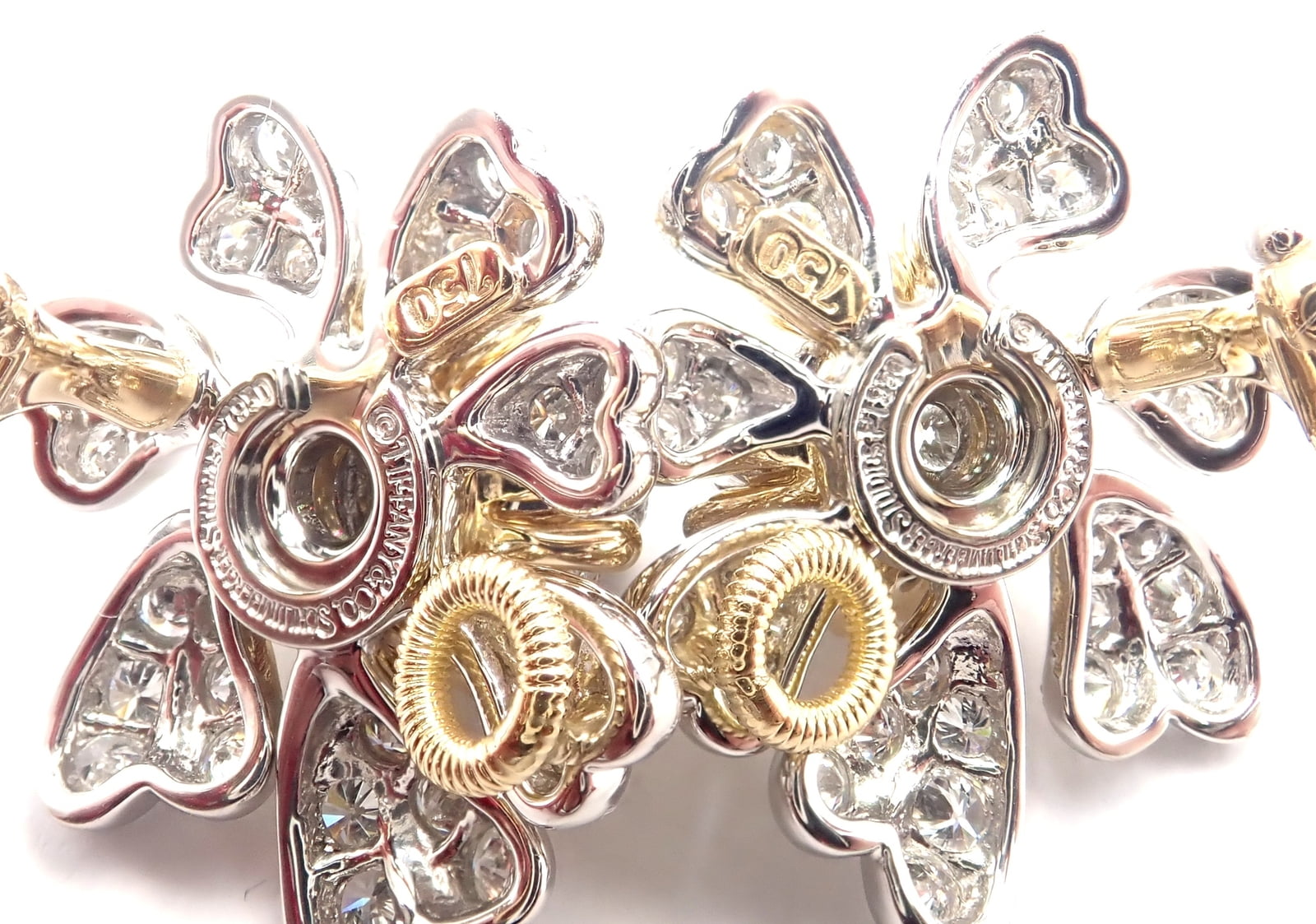 Jean Schlumberger for Tiffany & Co. Jewelry & Watches:Fine Jewelry:Earrings Tiffany & Co Schlumberger Cones And Petals 18k Gold Platinum Diamond Earrings