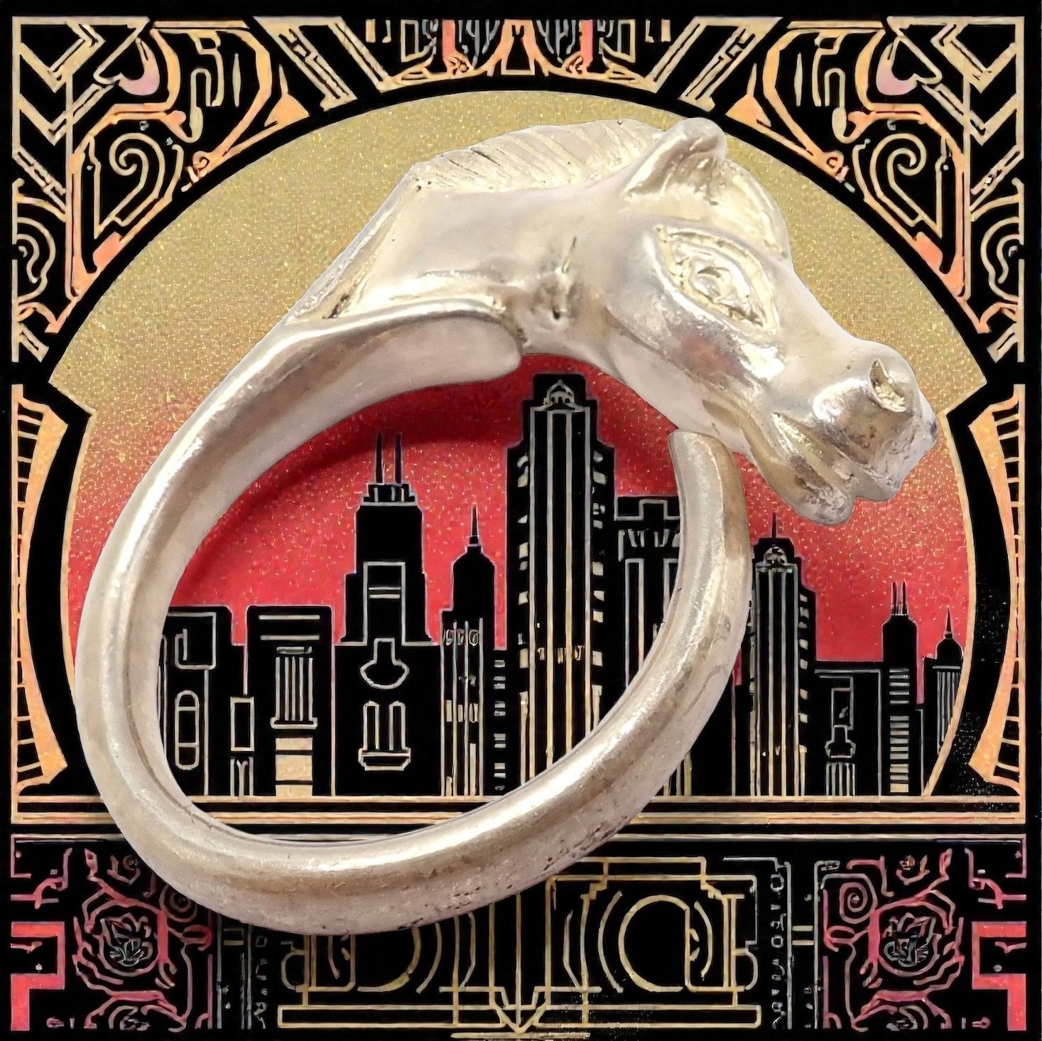 Authentic! Hermes Silver Horse Cheval Band Ring | Fortrove