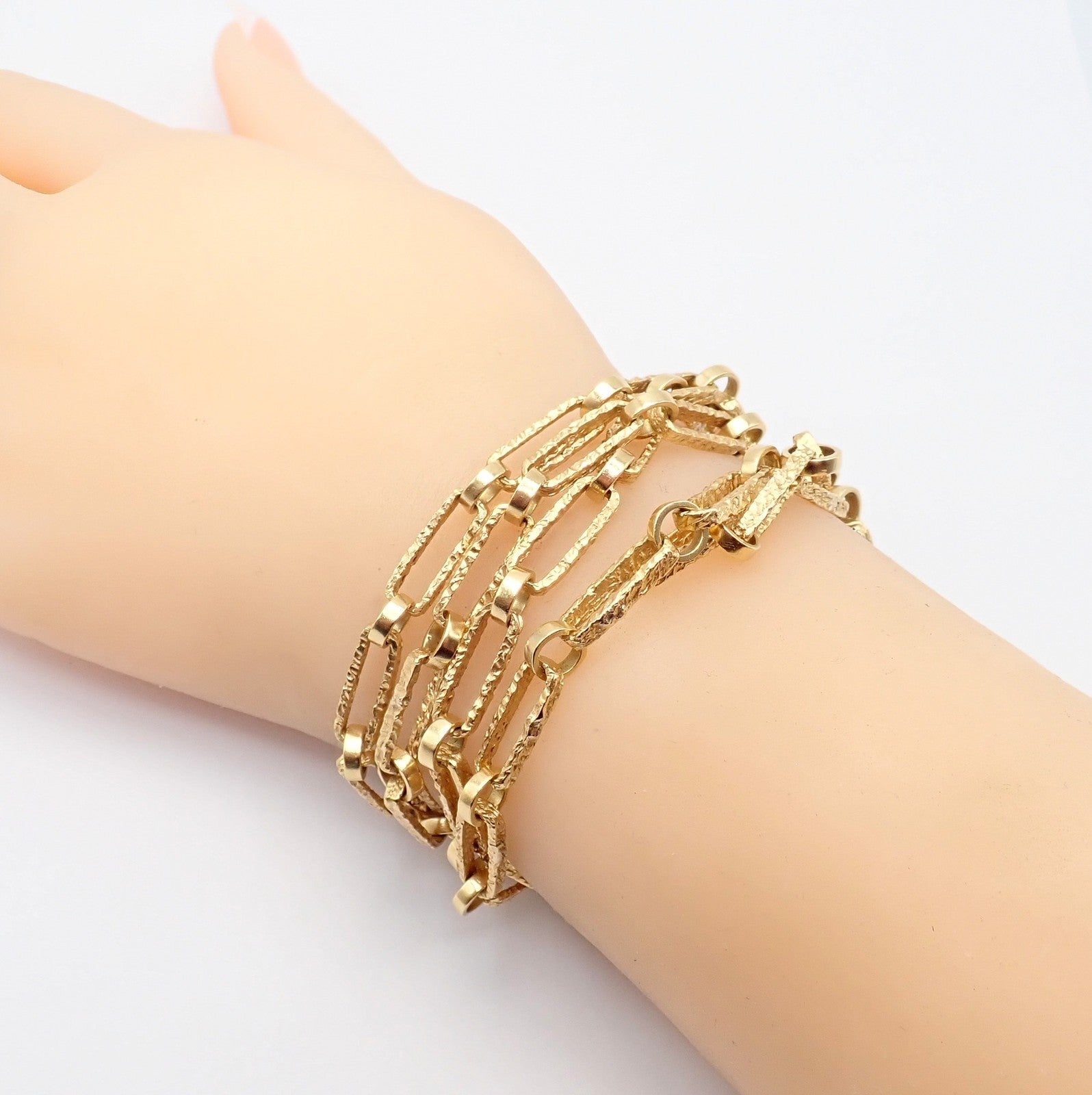 Rare! Vintage Estate 18k Yellow Gold Long 30" Paperclip Necklace 56.8g | Fortrove