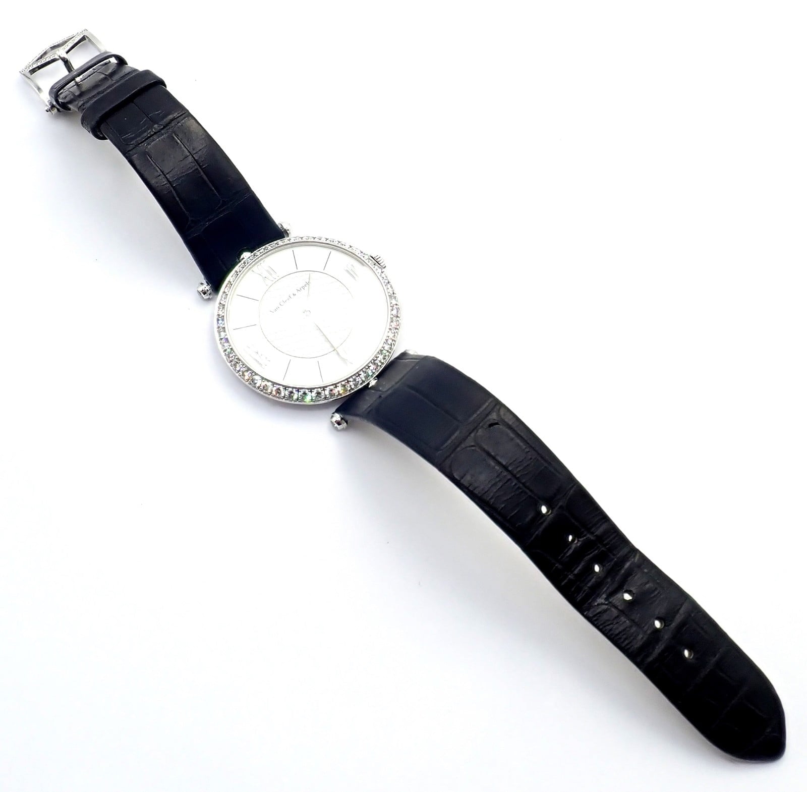 Van Cleef & Arpels Jewelry & Watches:Watches, Parts & Accessories:Watches:Wristwatches Van Cleef & Arpels Pierre Arpels 18K White Gold Diamond 38mm Watch Cert. Box!