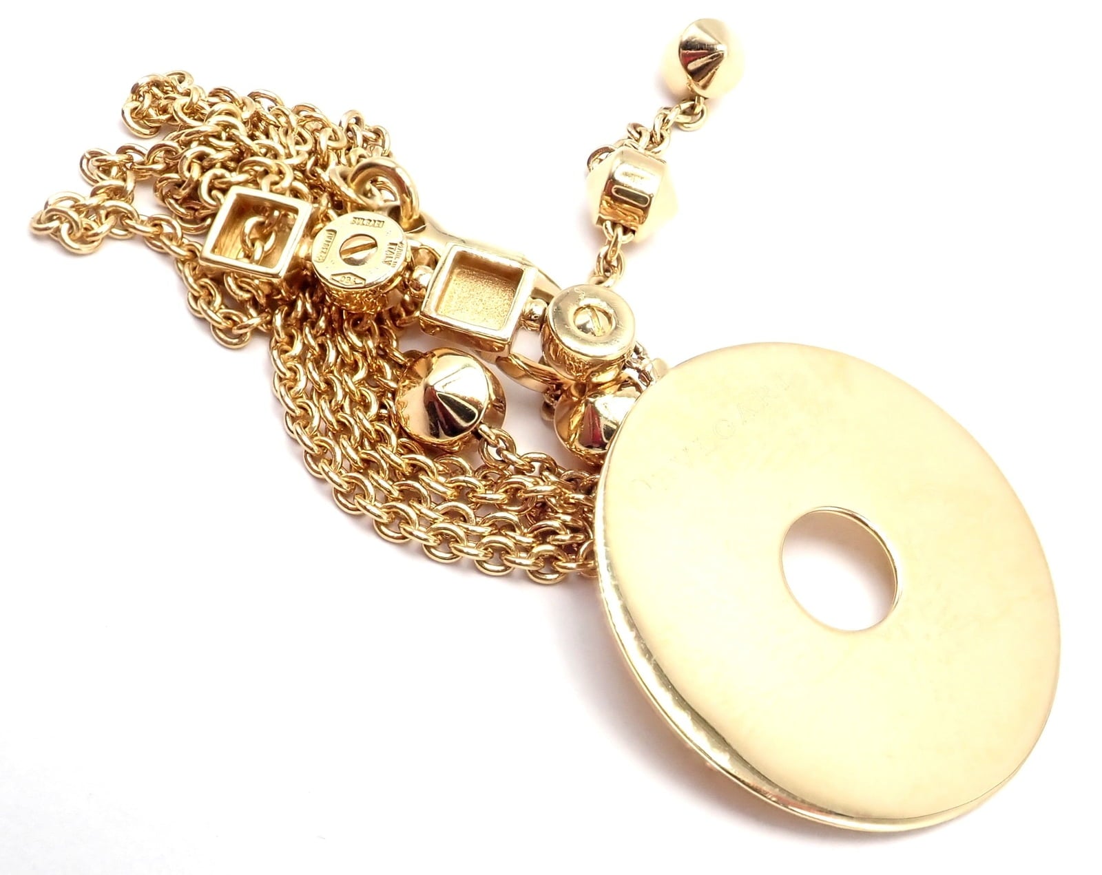 Bvlgari Jewelry & Watches:Fine Jewelry:Necklaces & Pendants Authentic! Bulgari Bvlgari Lucea 18k Yellow Gold Round Pendant Necklace