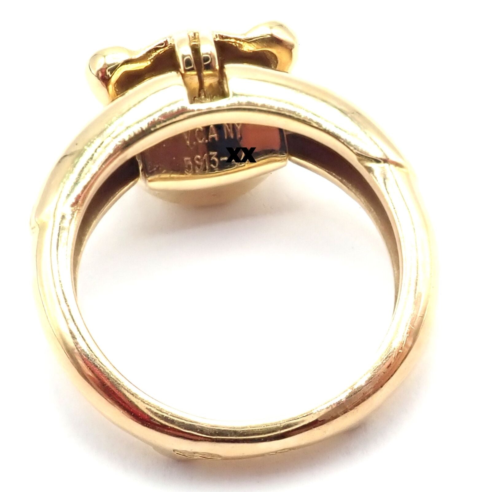 Authentic! Van Cleef & Arpels 18k Yellow Gold Teddy Bear Band Ring Pendant | Fortrove
