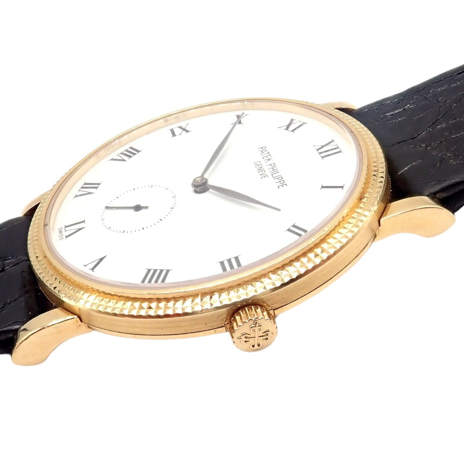 Patek Philippe 18k Yellow Gold Calatrava Manual Wind Roman Dial Watch | Fortrove