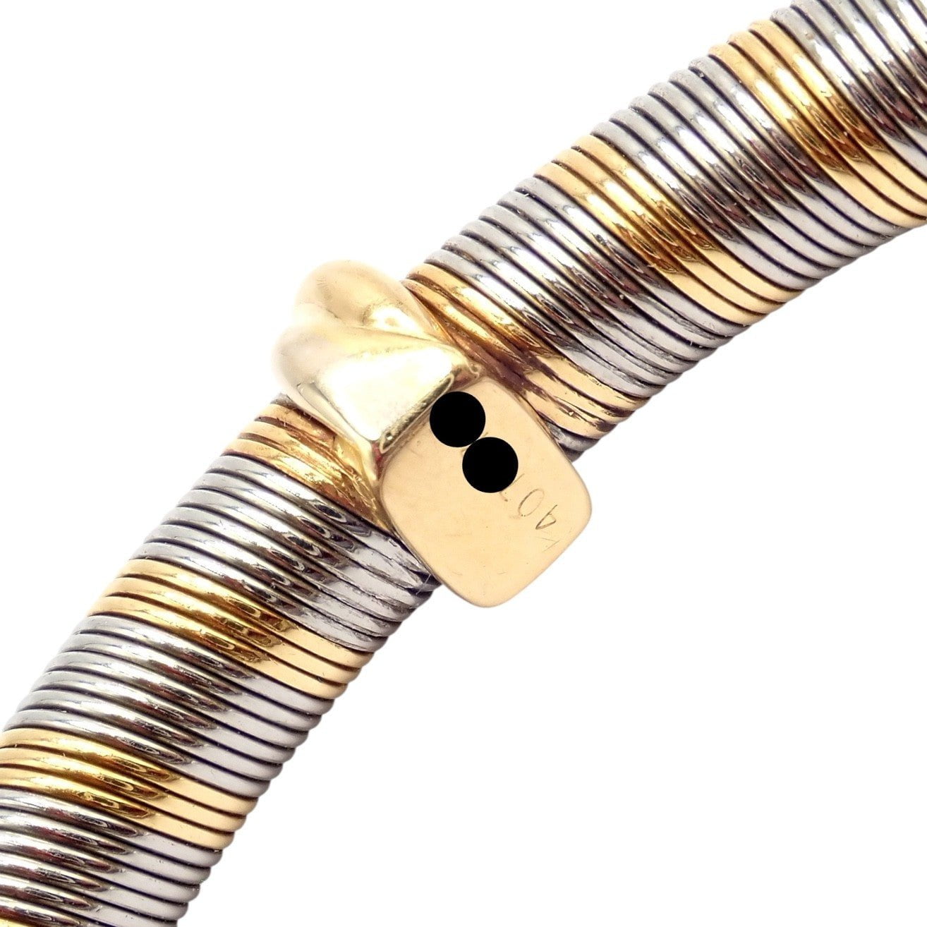 Authentic Vintage Cartier 18k Yellow Gold + Steel Bangle Trinity Bracelet | Fortrove