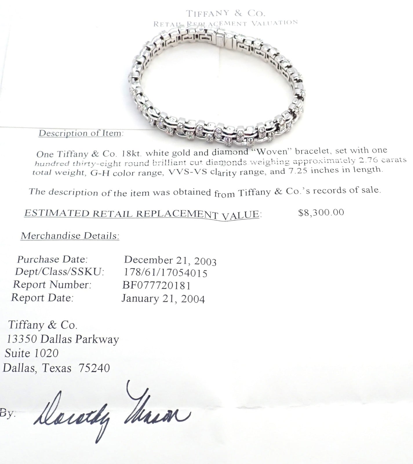 Tiffany & Co. Jewelry & Watches:Fine Jewelry:Bracelets & Charms Authentic! Tiffany & Co Vannerie 18k White Gold Basket Weave Diamond Bracelet