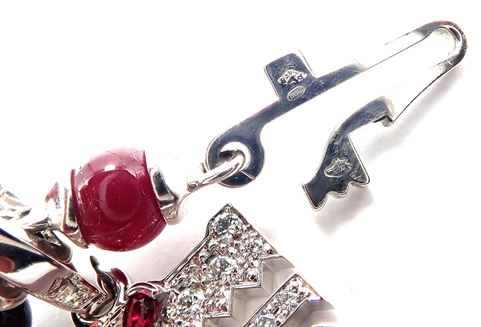 Cartier Jewelry & Watches:Fine Jewelry:Bracelets & Charms Cartier Le Baiser Du Dragon 18k Gold Diamond Ruby Onyx 2 Charms Bangle Bracelet