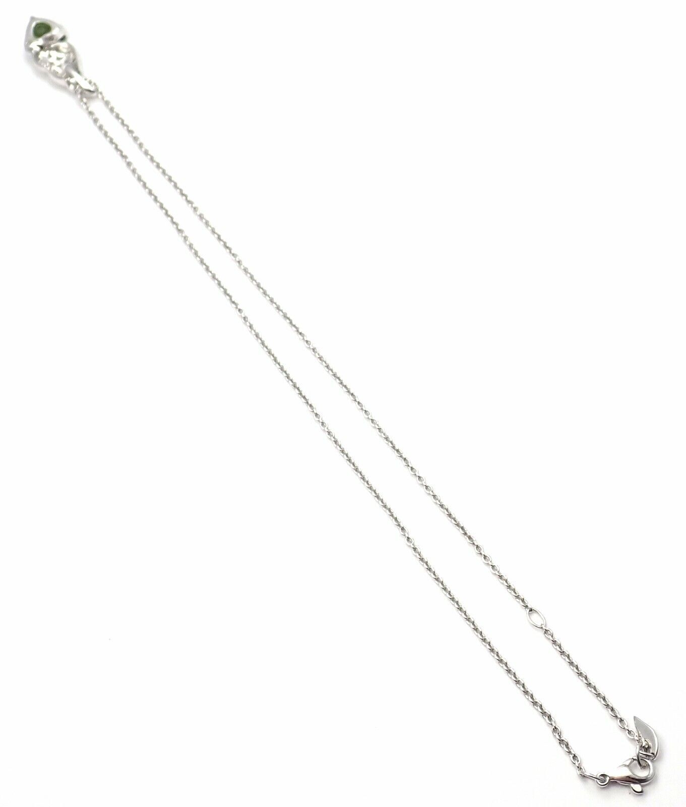 Piaget Jewelry & Watches:Fine Jewelry:Necklaces & Pendants Rare! Authentic Piaget 18k White Gold Diamond Peridot Heart Pendant Necklace