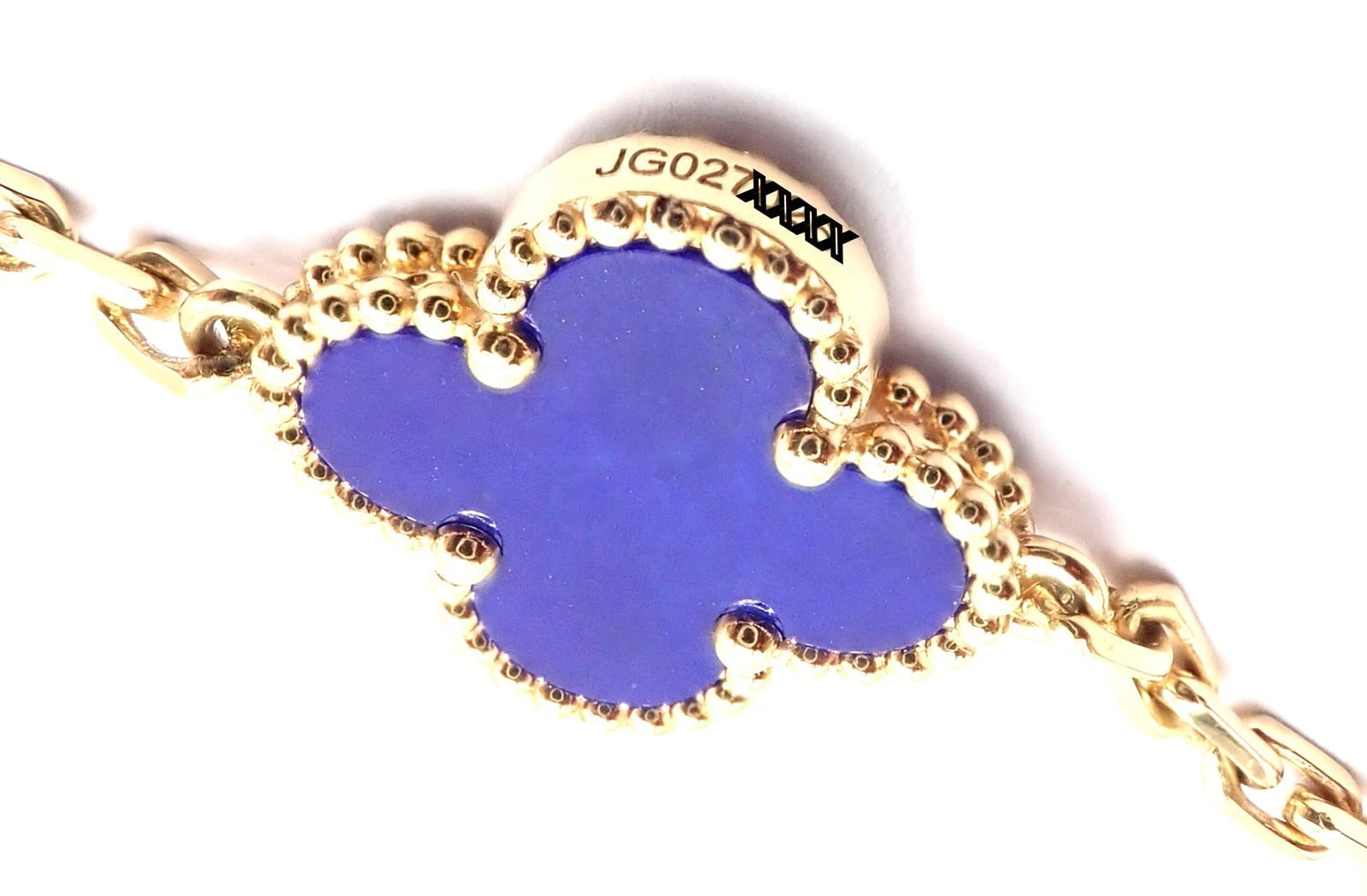 Van Cleef & Arpels Jewelry & Watches:Fine Jewelry:Necklaces & Pendants Van Cleef & Arpels 18k Yellow Gold 20 Motif Alhambra Diamond Lapis Necklace