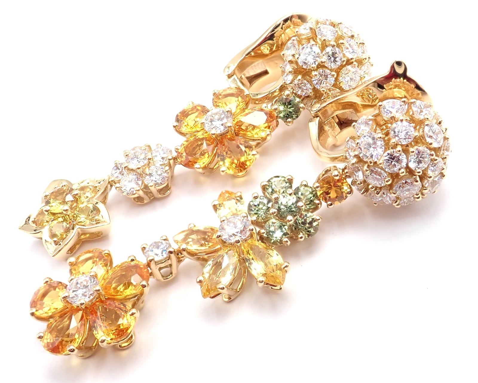 Van Cleef & Arpels Jewelry & Watches:Fine Jewelry:Earrings Authentic! Van Cleef & Arpels Folie des Pres 18k Gold Diamond Sapphire Earrings